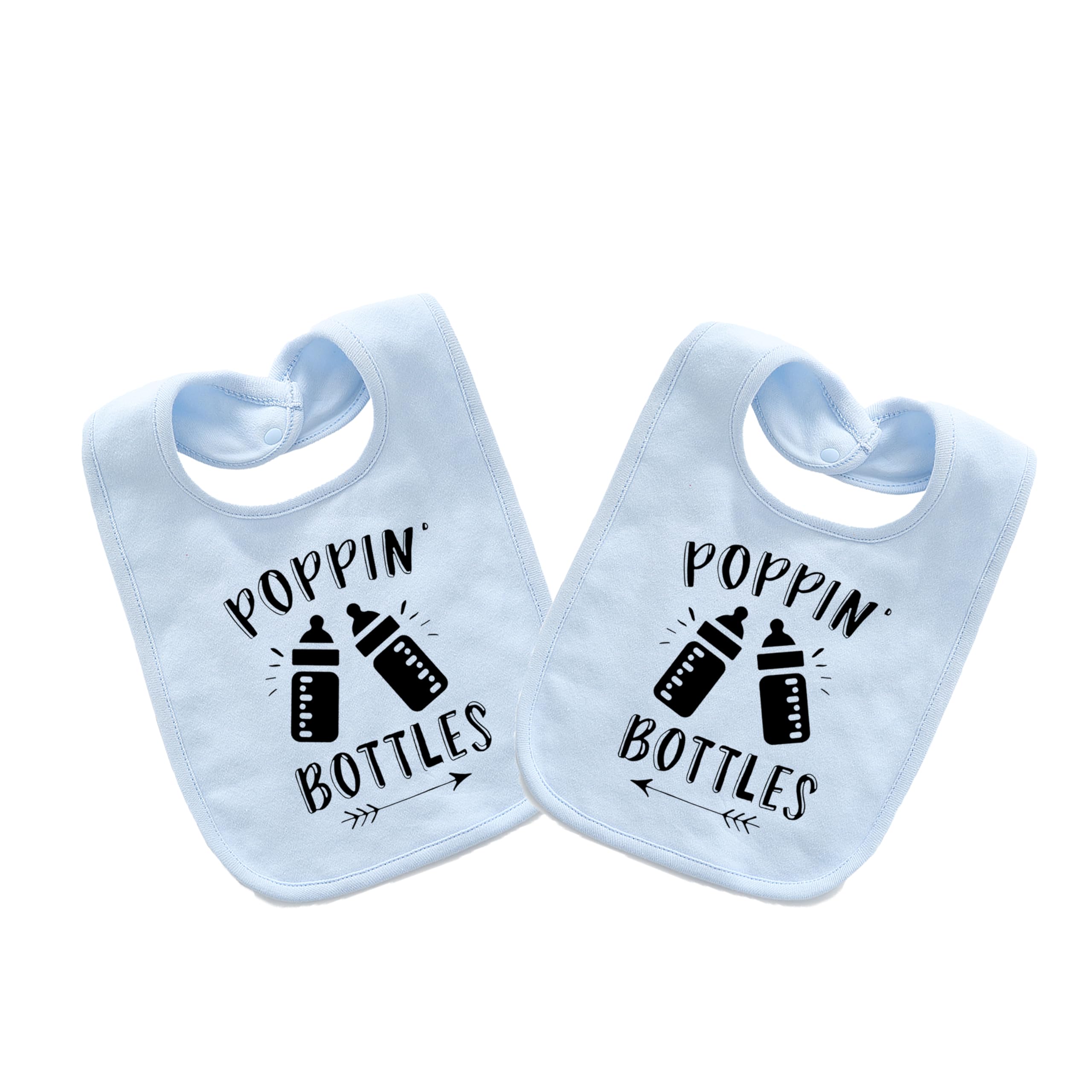 YSCULBUTOL Baby Twins Bibs Poppin Bottles Newborn Baby Cute Unisex Bibs Infant Twin Outfits