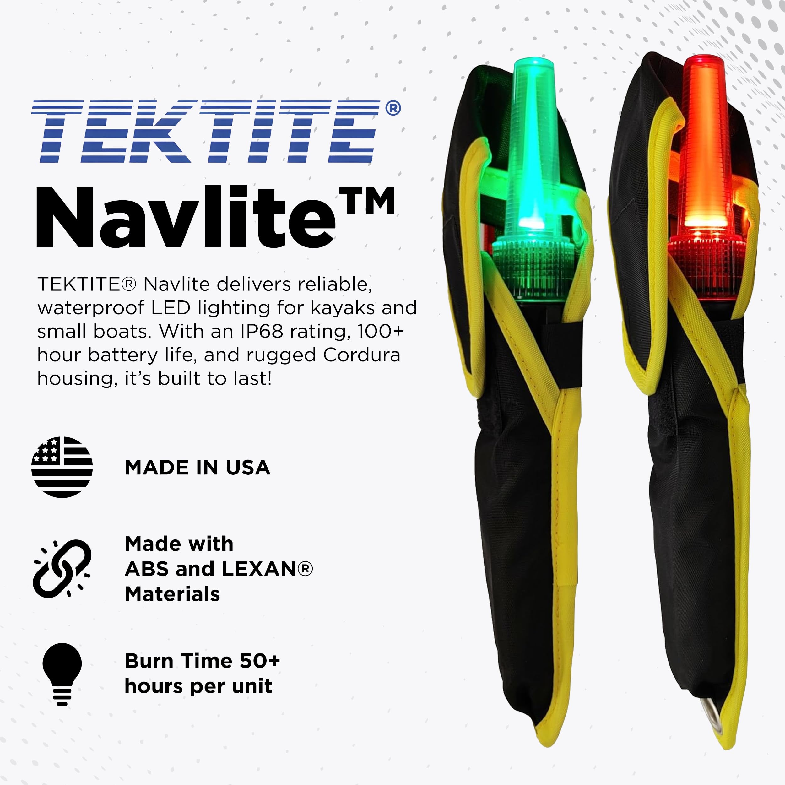 LED Navigation Bow Lights for Boats - Waterproof Red Green Marine Lighting Kit - Portable Deck Light for Kayak, Pontoon, Jon Boat, Flat Bottom, Night Fishing, Tracker, and Boating Accessories