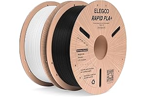 ELEGOO Rapid PLA Plus Filament 1.75mm Black & White, PLA+ 3D Printer...