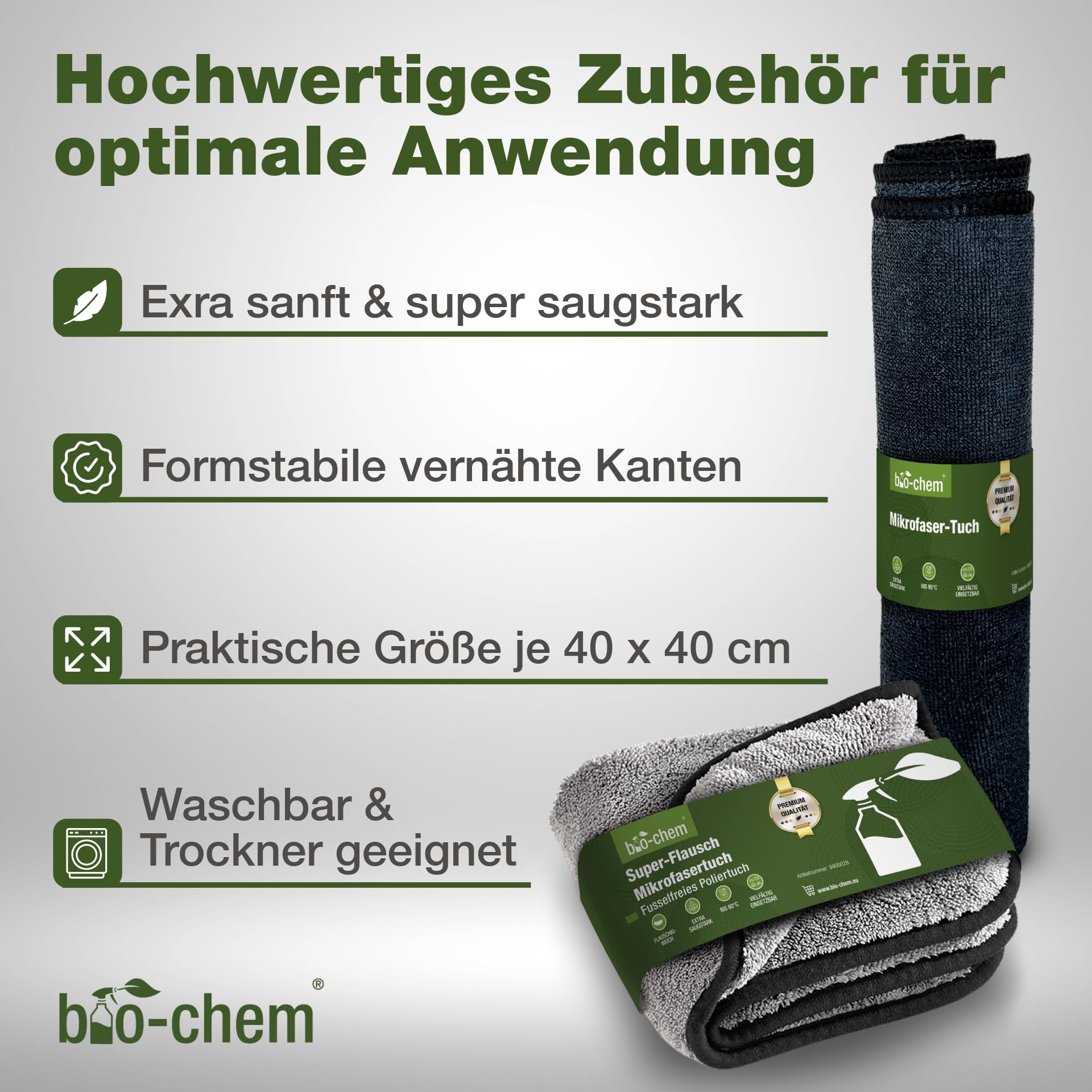 bio-chem Badreiniger Set 6-teilig für Bad, Dusche & WC | Mit Haar-Weg, Urinsteinentferner, Sanitärreiniger, Bimsstein und Tüchern | Abflussreiniger, Kalksteinreiniger, Badreiniger