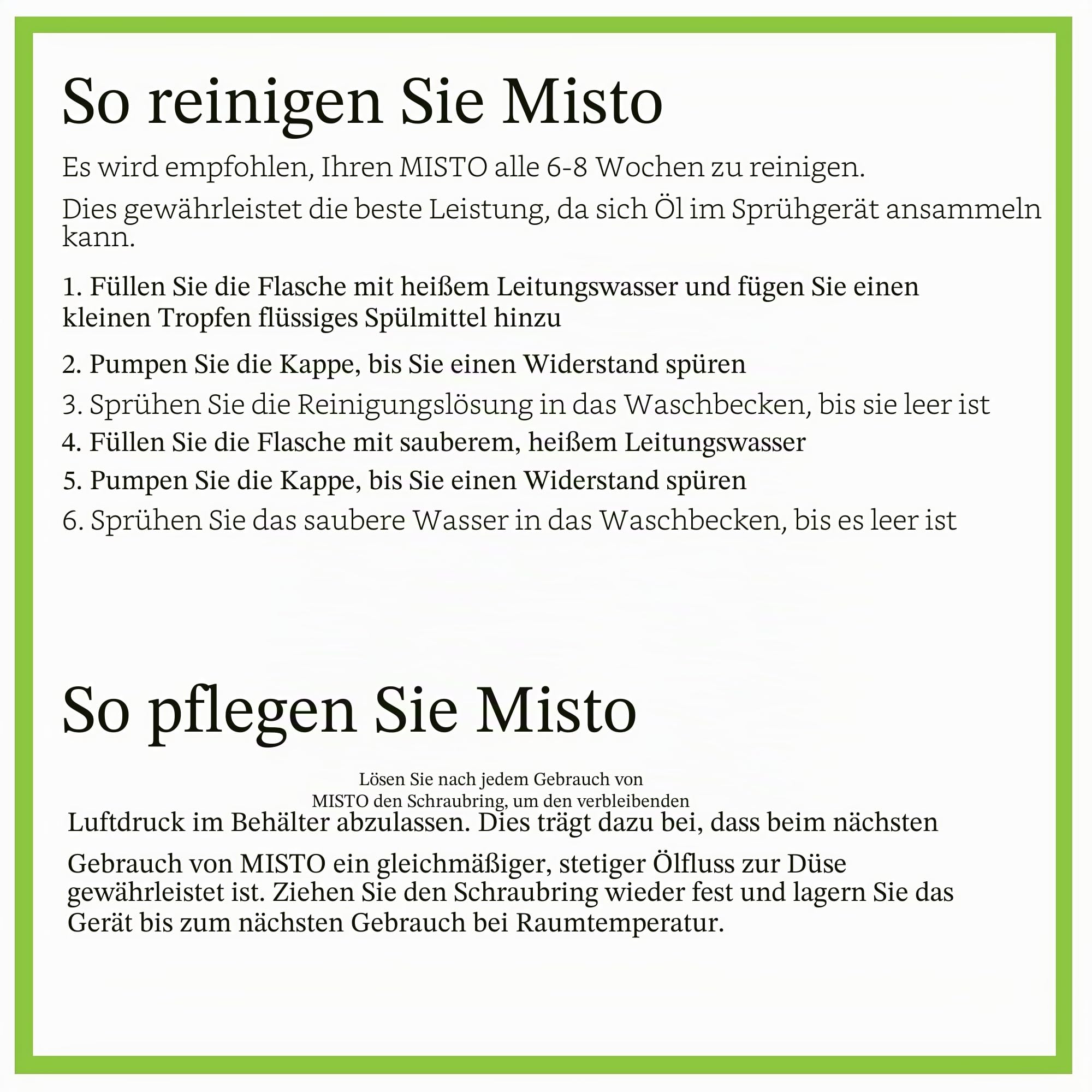 MISTO Ölsprüher aus Milchglas