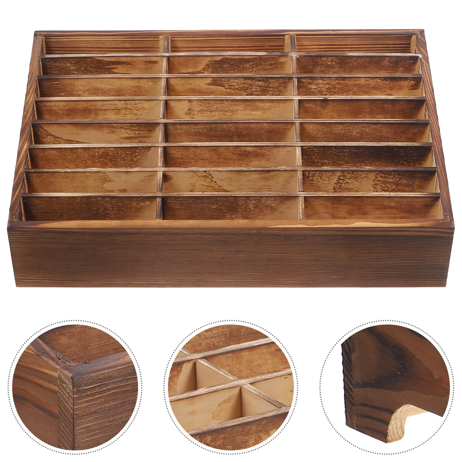 Alasum Scatola Porta Cellulari in Legno per Scrivania Scomparti Multipli, Resistente e Semplice, per Ufficio, Classe e Casa