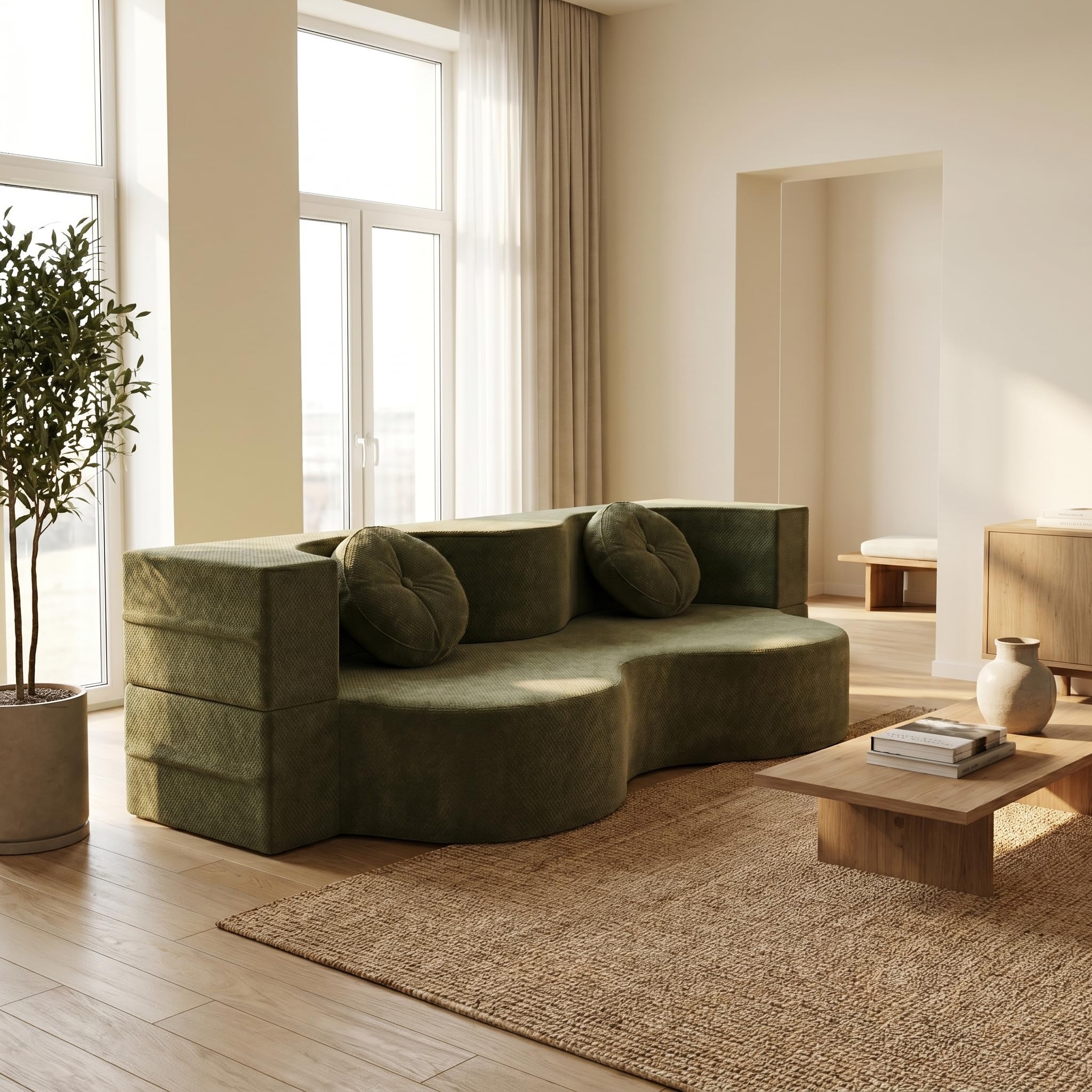Divano Letto Pieghevole in Schiuma con Rivestimento Lavabile