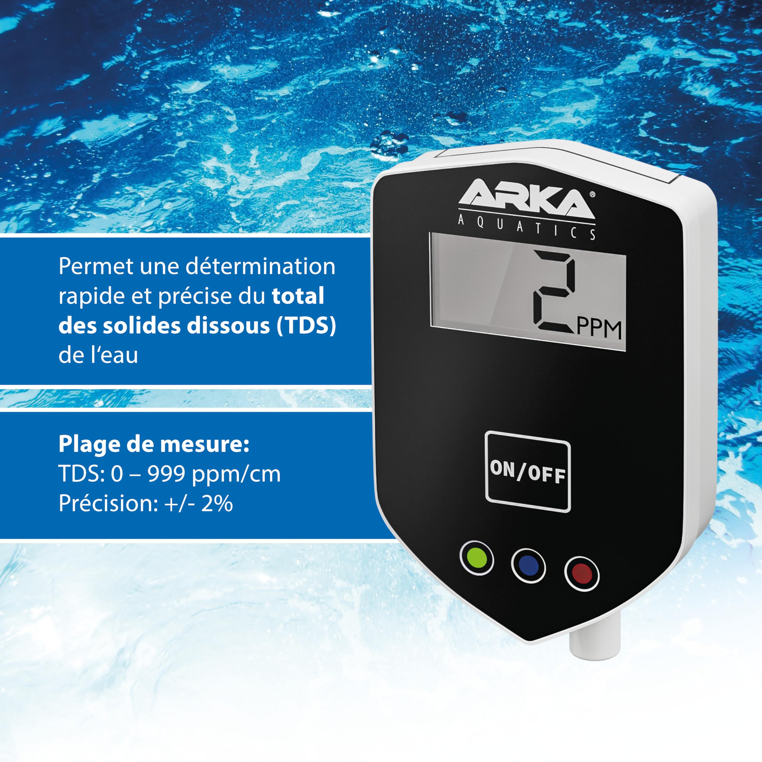 ARKA myAQUA Inline TDS Meter - Mesure TDS Continue, raccords 1/4 Pouce, Compact & précis, Parfait pour systèmes d'osmose Inverse & contrôle qualité de l'eau.