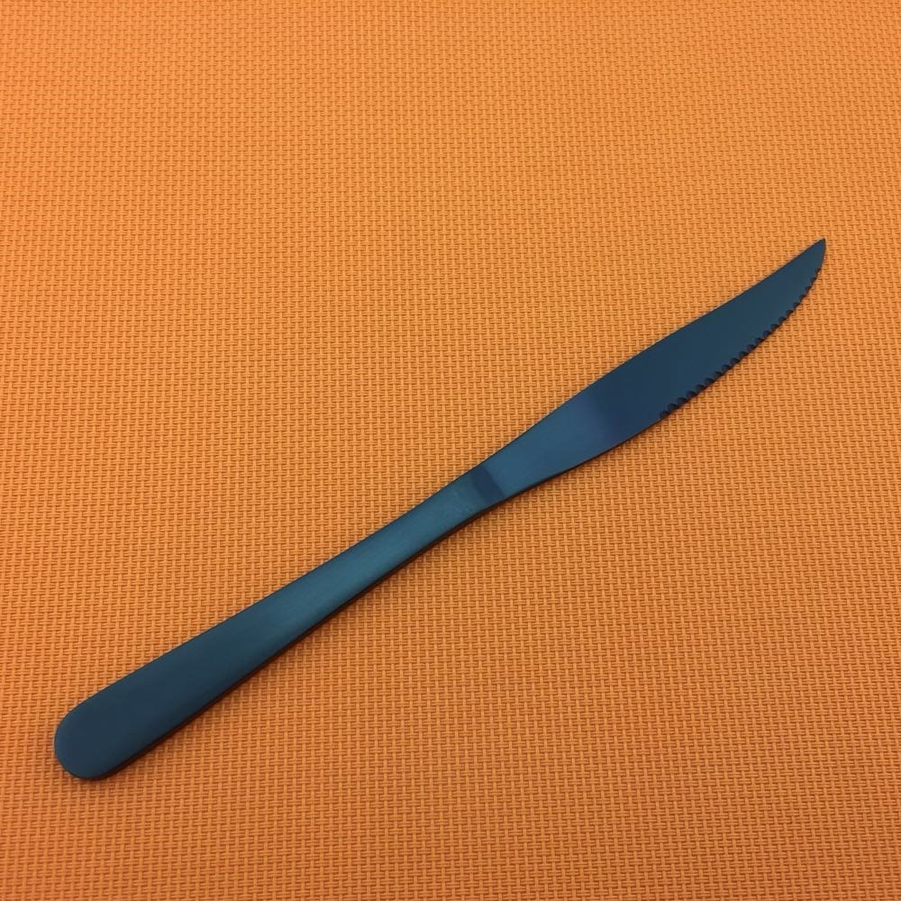 Black 9.84-Inch Steak Knives Set Creative Flatware Sets 8-Pieces Stainless Steel Knives Set Cutting Work, Service for 8