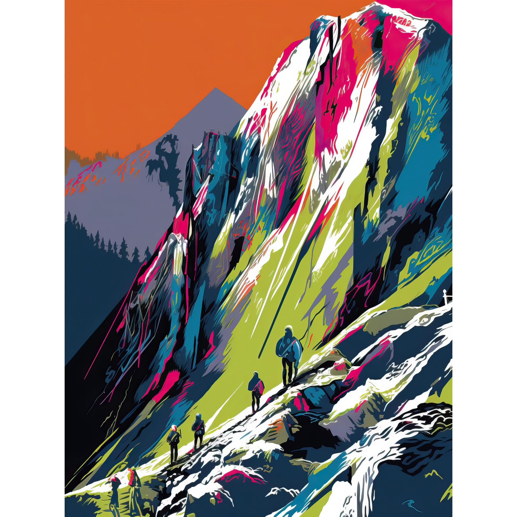 Artery8 Hikers on Helvellyn Mountain Ridge Landscape Large Wall Art Poster Print Thick Paper 18X24 Inch