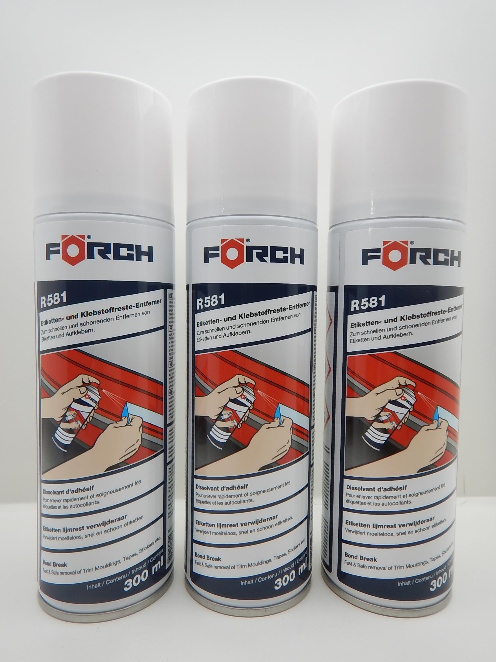 Förch 3X Etiketten KLEBSTOFFRESTE ENTFERNER RESTE KLEBER Aufkleber R581 300ml