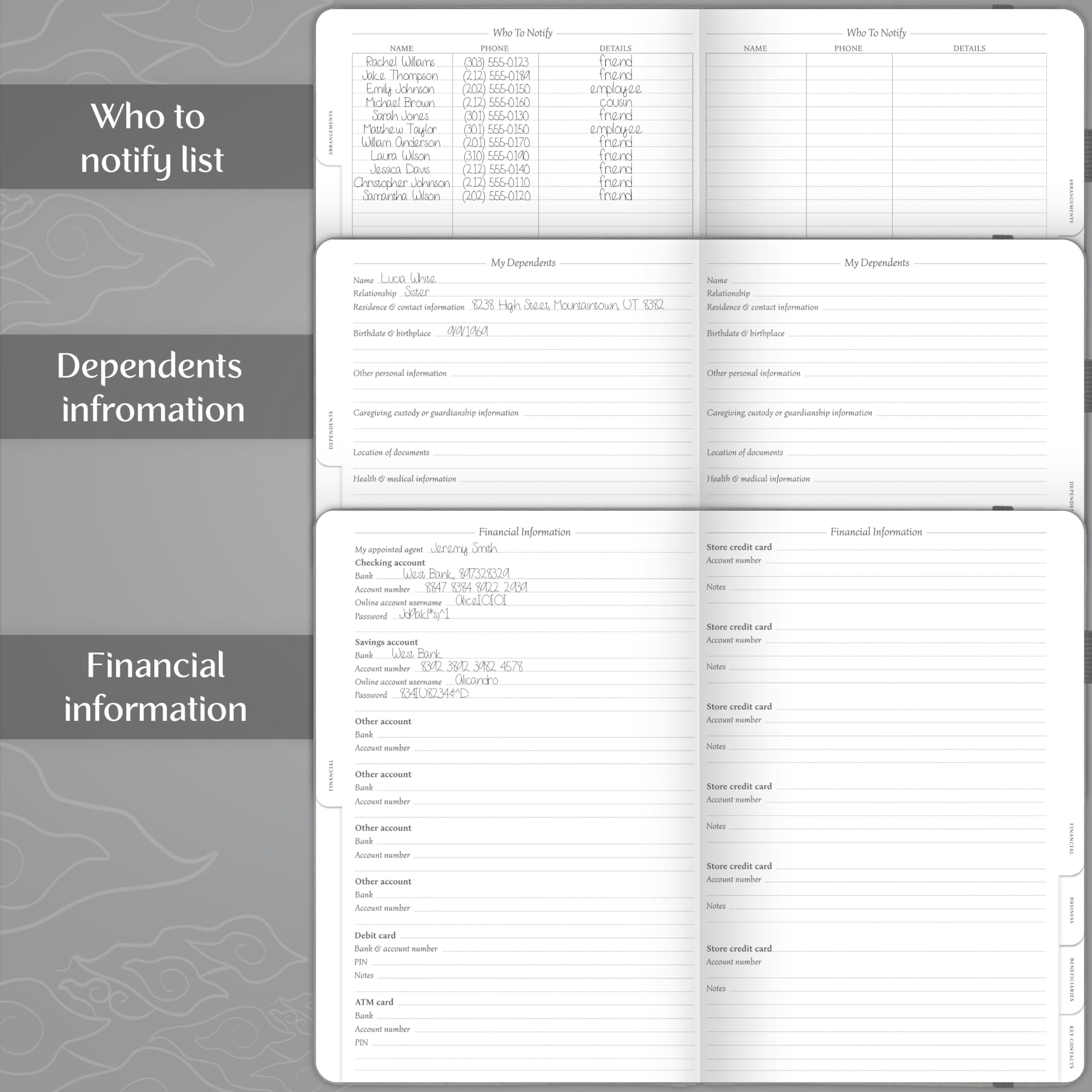 End Of Life Planner Organizer - Guided Final Wishes Notebook For Will