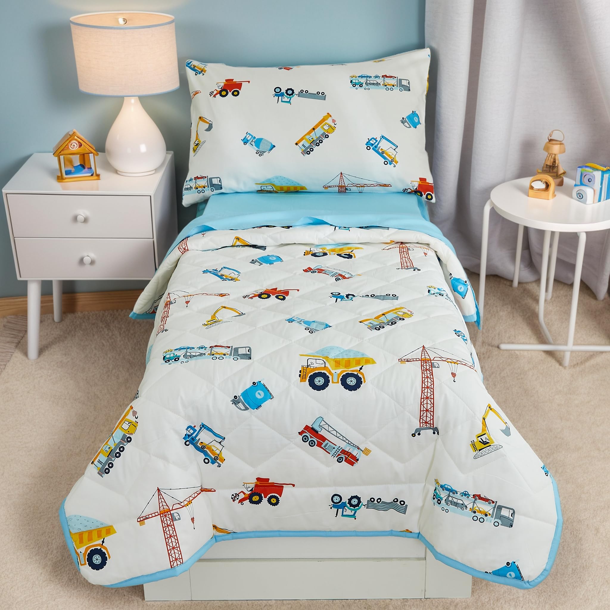 Brandream Set Biancheria Letto King Size 3 Pezzi In Cotone Con Volant E Ricamo Floreale, Stile Shabby Chic, Bianco, Trapunta 279x248 Cm