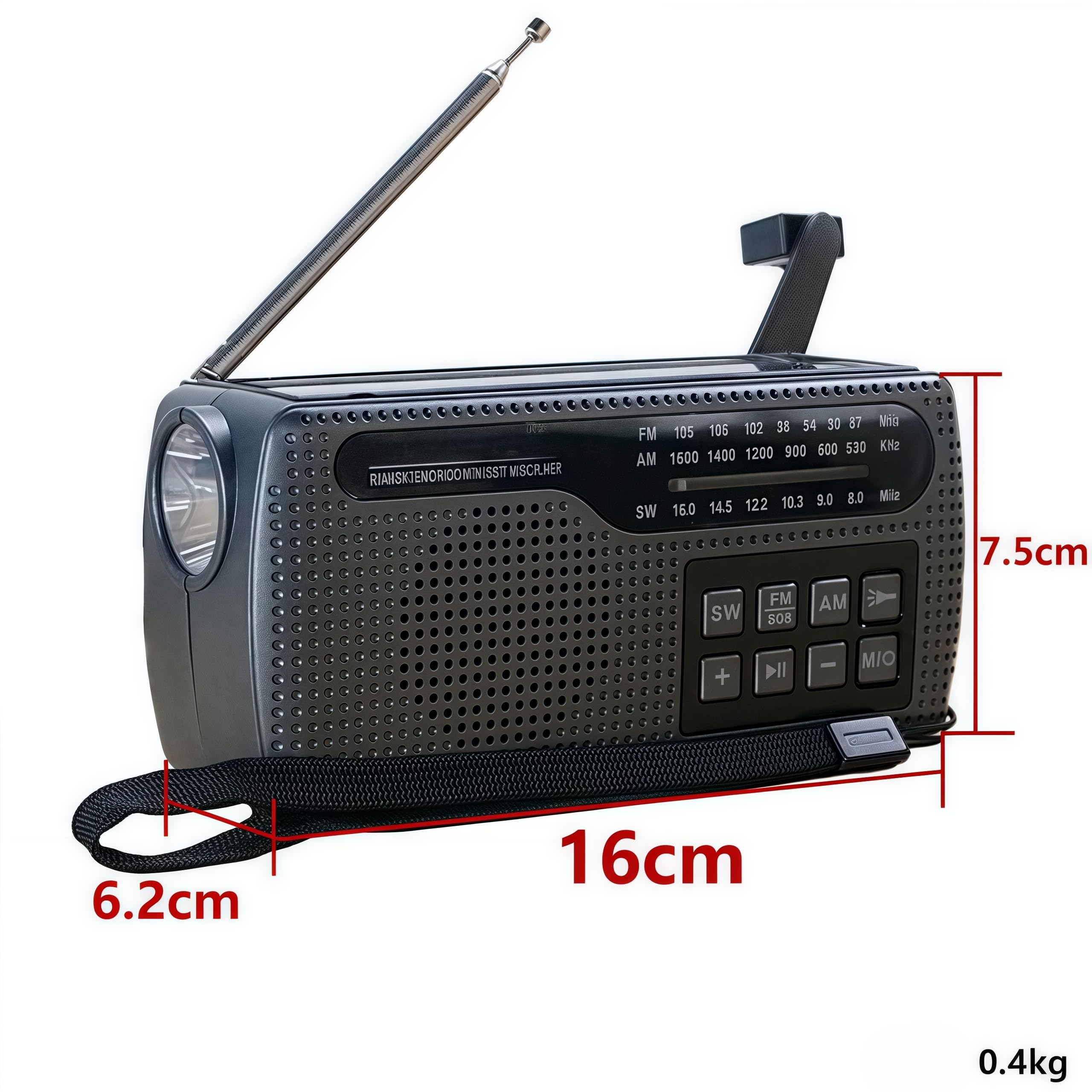 Radio Manivela de Emergencia Portátil, Radio Am/FM/SW Recargable Solar y por Manivela,con Linterna LED,2000mAh Powerbank,Bluetooth 5.0, Cargador Celular, Alarma SOS para Camping y Supervivencia