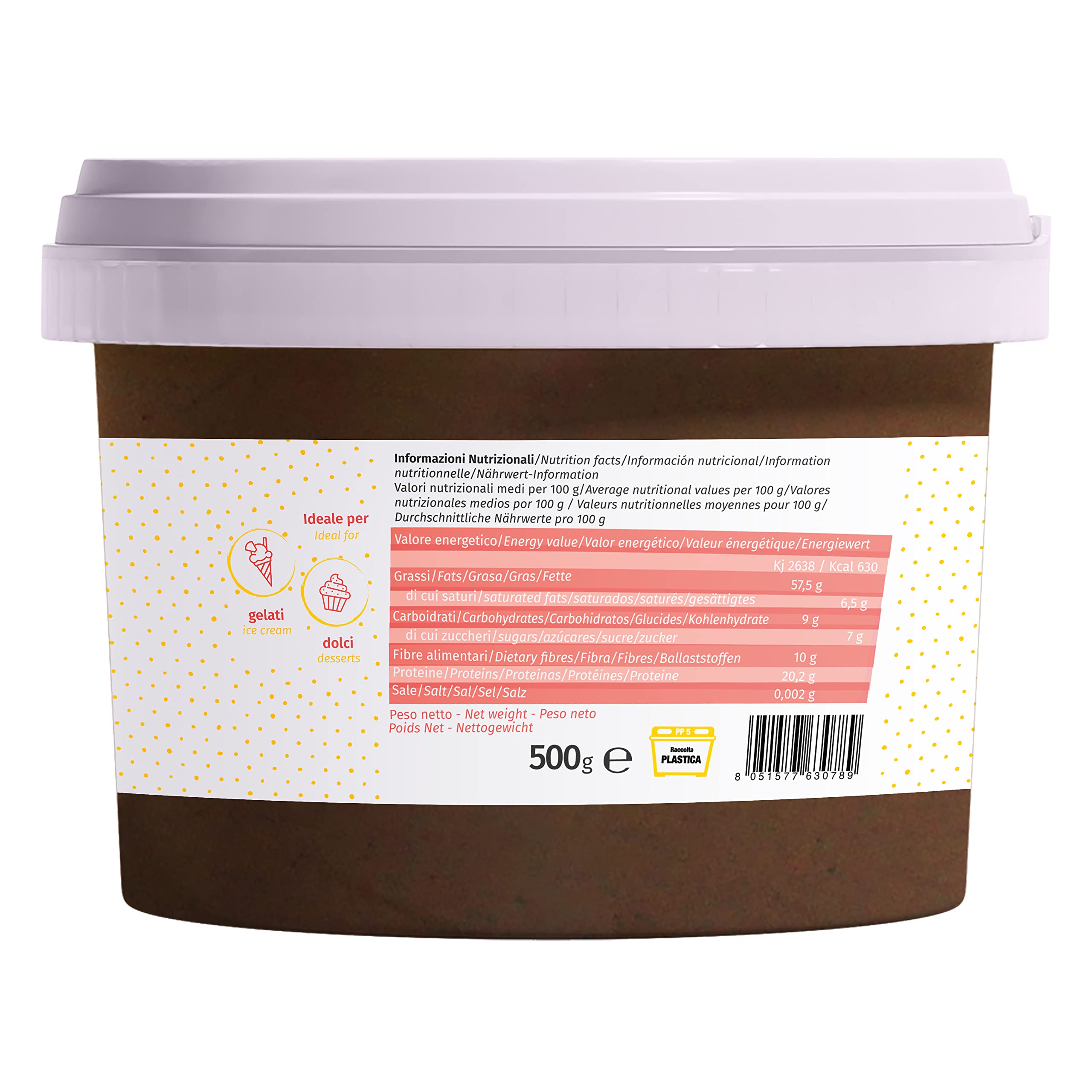 Dolcincasa-com Pasta de Pistacho Sicilia 100% Pura Natural Sabrosa Suave Versátil sin Colorantes para Helados Pastelería Uso Doméstico y Profesional Paquete de 500g Sin Gluten