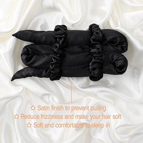 Miniatura 2 de FAVIRZCE - Rizador de cabello sin calor - Rodillos de pelo sin calor para cabello largo cinta de rizo de seda suave con coleteros de pelo para