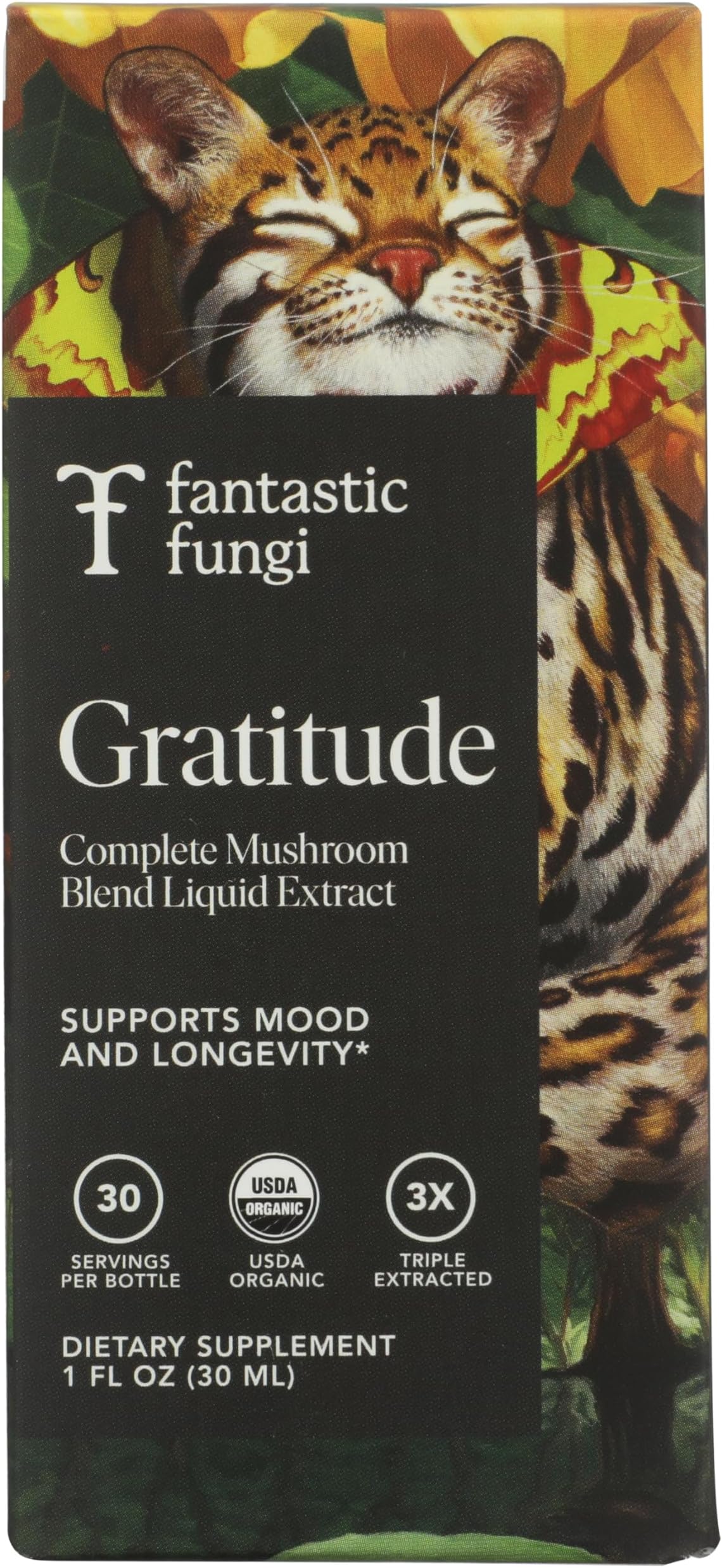 Fantastic Fungi Mushroom Extract with Lion’s Mane, Turkey Tail, Cordyceps, Reishi, Chaga, Shiitake, Maitake & Tremella - 8-in-1 Organic Complex Mushroom Supplement - Adaptogen Liquid Tincture, 1 fl oz