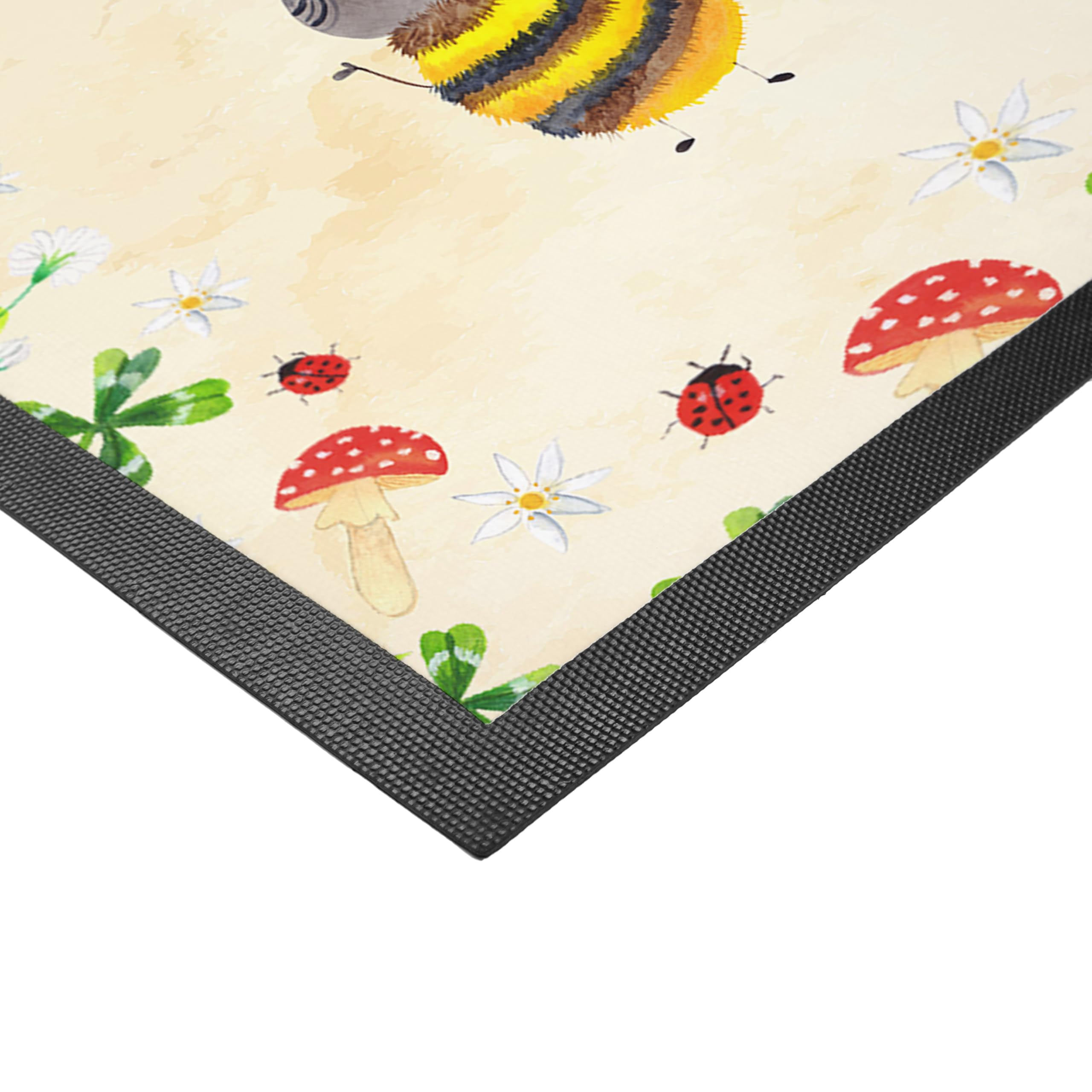 Mr. & Mrs. Panda Foto Fußmatte Hummel flauschig 40 x 60 cm - Geschenk, mit eigenem Bild, Blume, Biene, Lustige Sprüche, eigenes, Natur, Fotomatte