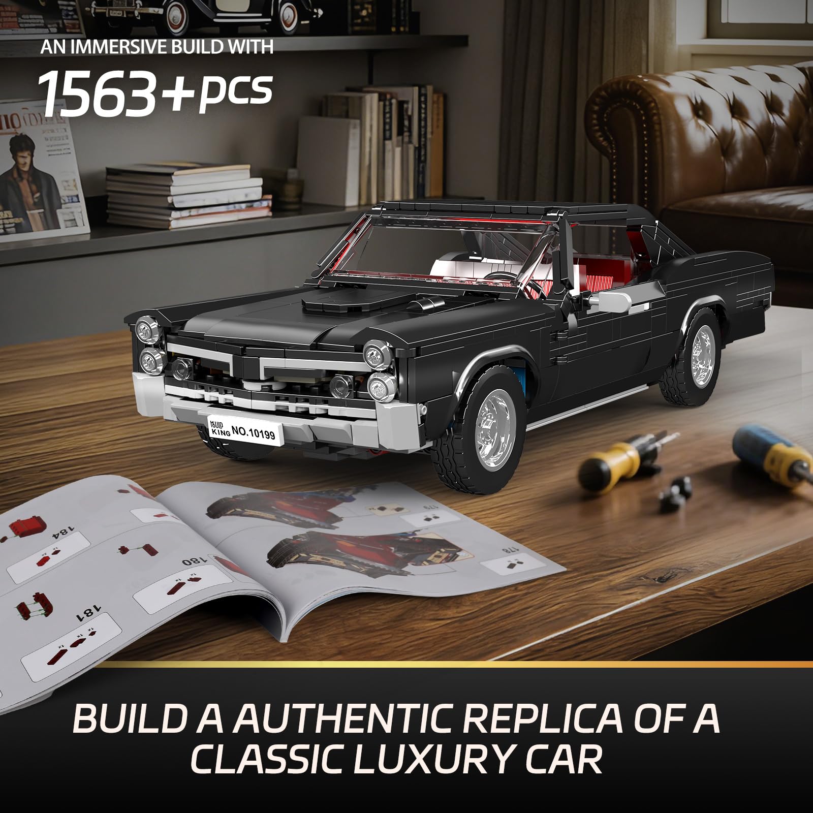 Mould King 10199 - Kit di costruzione per auto, MOC, auto sportiva da collezione, set da costruzione per adulti (versione statica, 1563 pezzi)