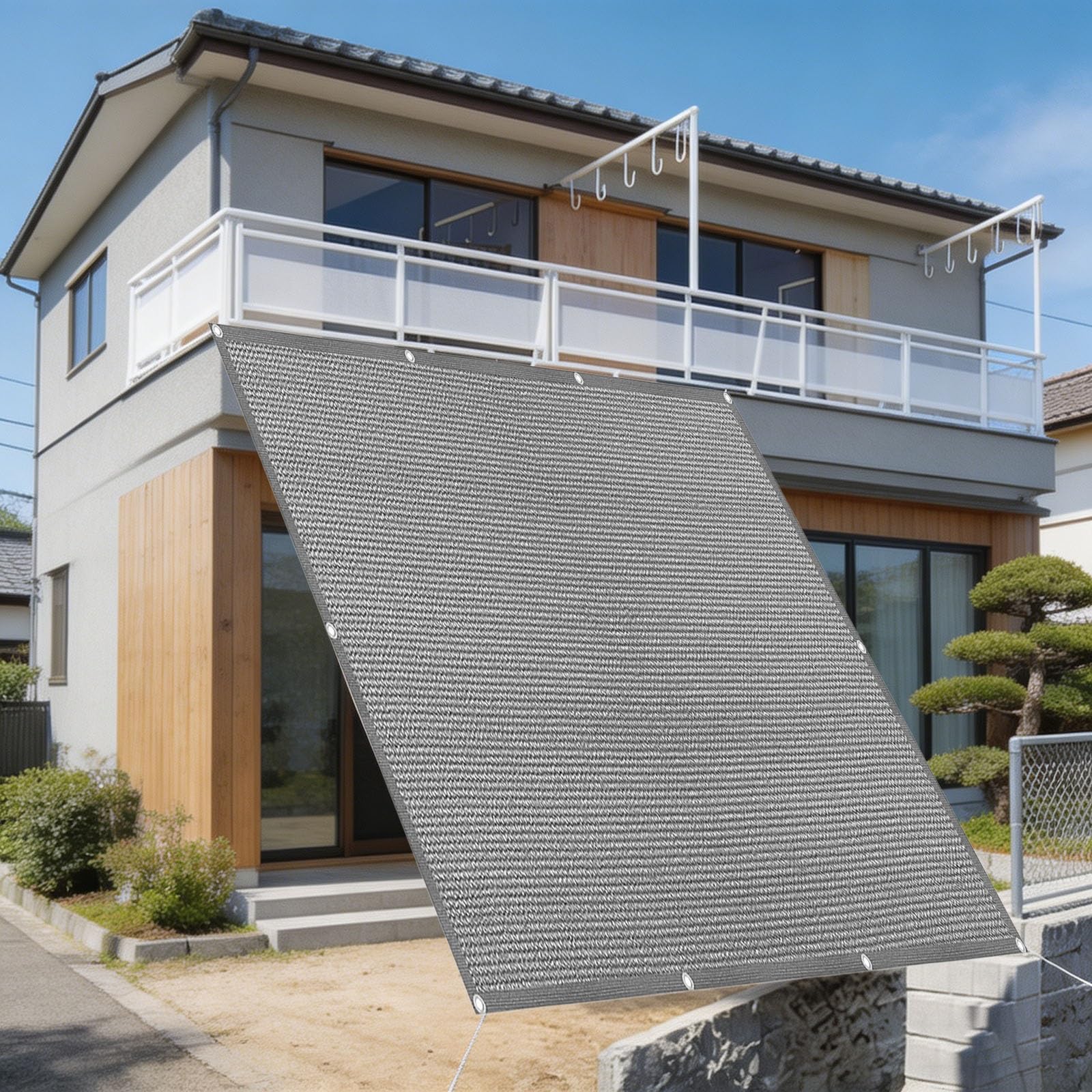 Voile d'ombrage anti-UV 95% et perméable pour un été au frais sur le patio