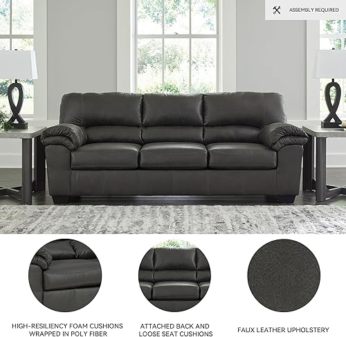 Miniatura 4 de Signature Design by Ashley Sofá Bladen de piel sintética, color gris