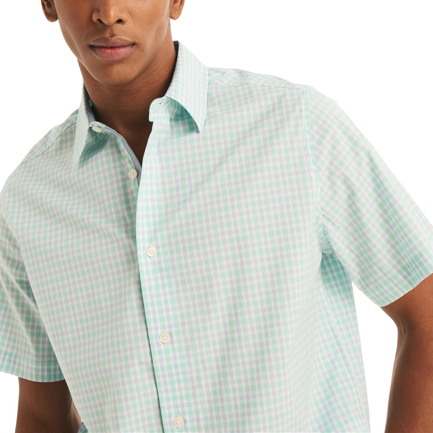 Nautica Men's Navtech Trim Fit Plaid Short-Sleeve Shirt - Image 3