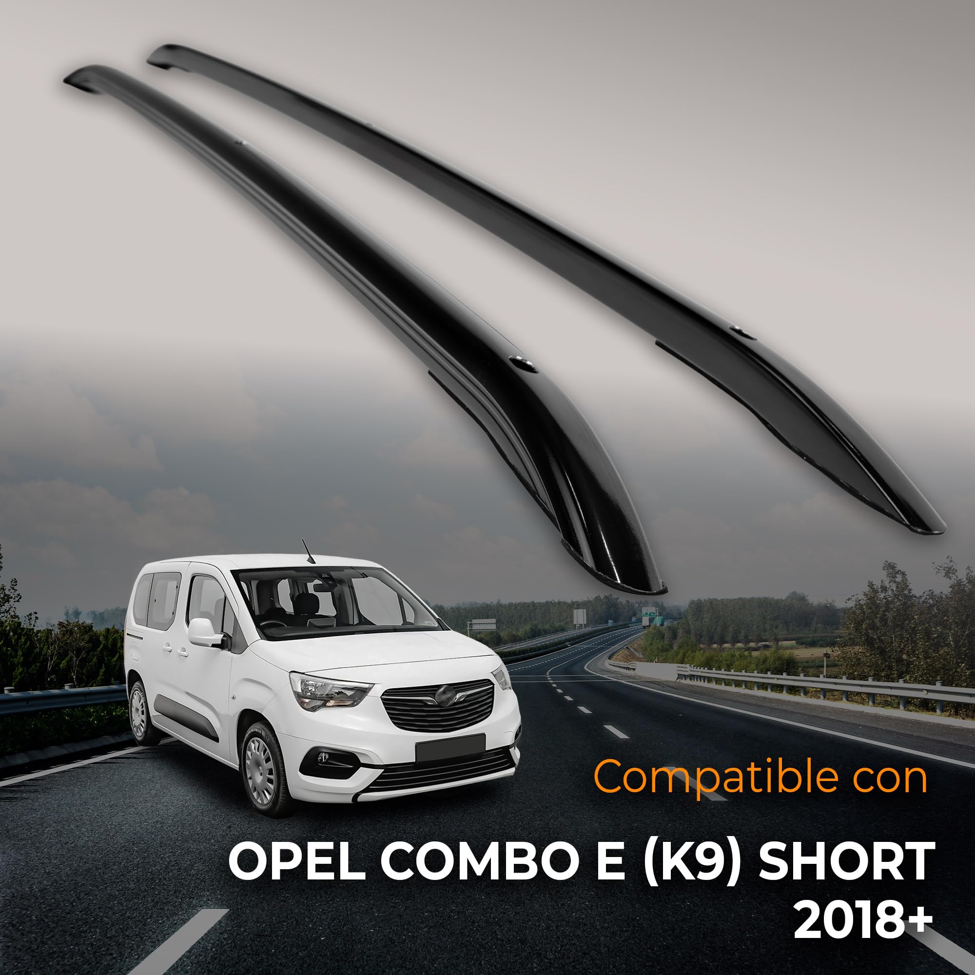CHROMEMASTER | Barras De Techo Integradas Compatibles con Opel Combo L1 Standard Corto 2018+; Instale En Las Barras De Techo Un Portaequipajes, Un Cofre De Techo O Una Cesta De Techo | Aluminio