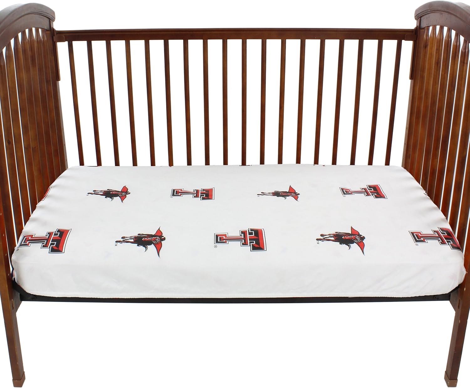 College Covers Texas Tech Red Raiders Pair of Fitted Crib Sheets, 28" x 52" x 6", White