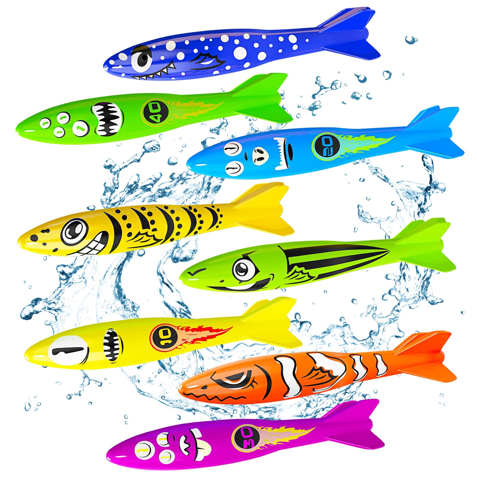 DIELOVEHUA Lot De 6 Jouets De Plongée Pour Piscine – Anneaux & Jouets De Natation Pour Enfants, Jeux Sous-Marins Colorés, Entraînement Plongée & Apnée, Idéal Enfants 4-6 Ans Jouets Défis Plongée été