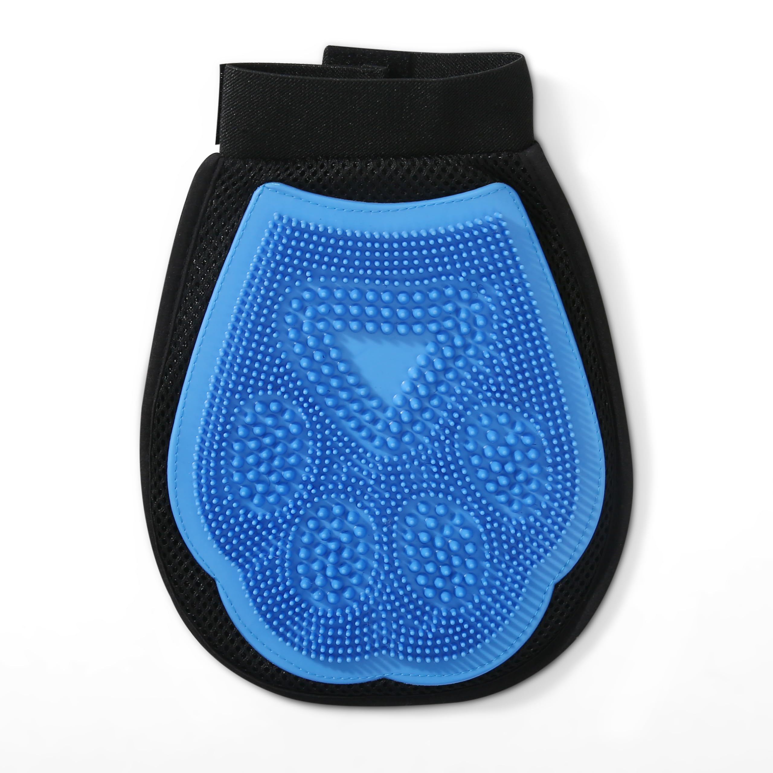 Wags & Wiggles Dual Sided Dog Grooming Glove with Rubber Paw - 2-IN-1 Grooming Tool for Brushing, Massaging, and Scrubbing - Velour Side Acts as Fur