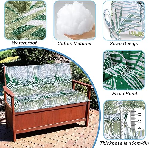 Miniatura 4 de DHIJUPNG Cojines de columpio de repuesto para 3 personas, cojines de columpio para porche con respaldo, cojines de banco impermeables, cojines