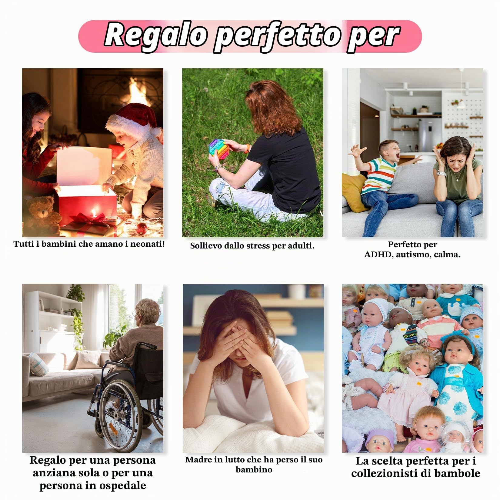 Vollence 46 cm Bambola neonata in Silicone, Un Regalo Straordinario per Compleanni e Regali di Natale per Bambini e Neonati - Ragazza