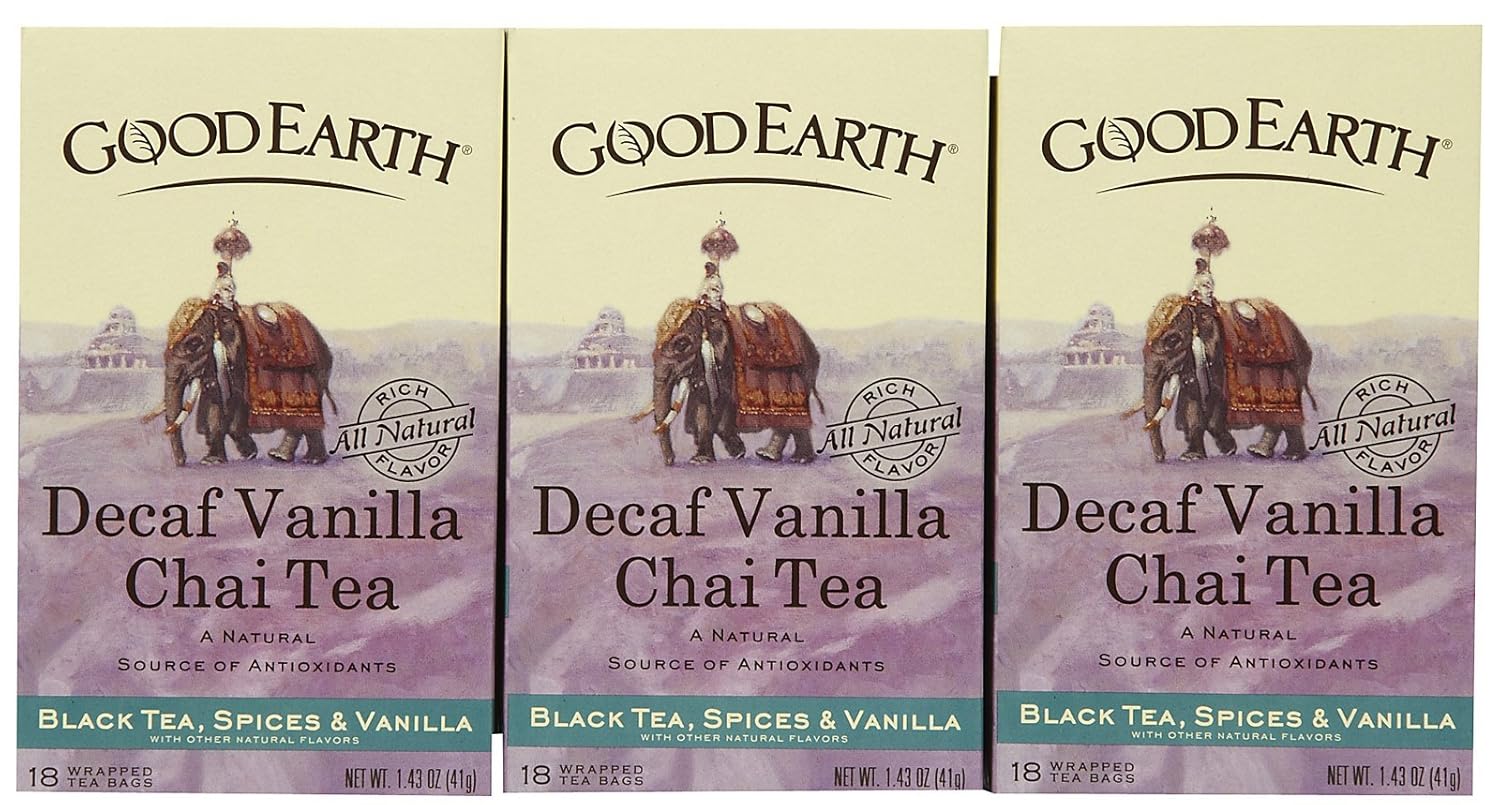 Good Earth Chai Tea, 18 Tea Bags Decaffeinated Vanilla
