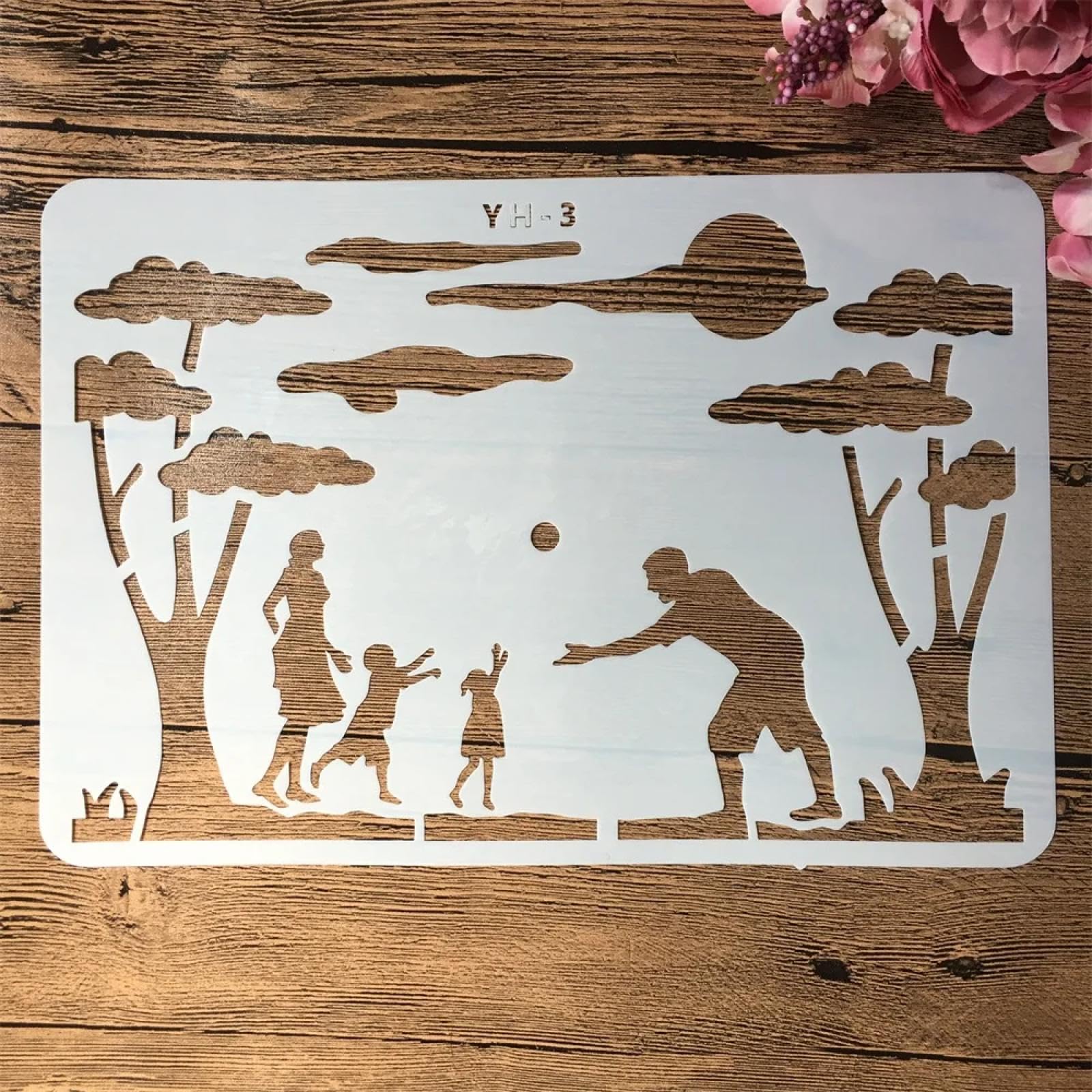 Stencil riutilizzabili, 16 pezzi, formato A4, 29 cm, stencil per pittura su legno, decorazione da parete per la casa