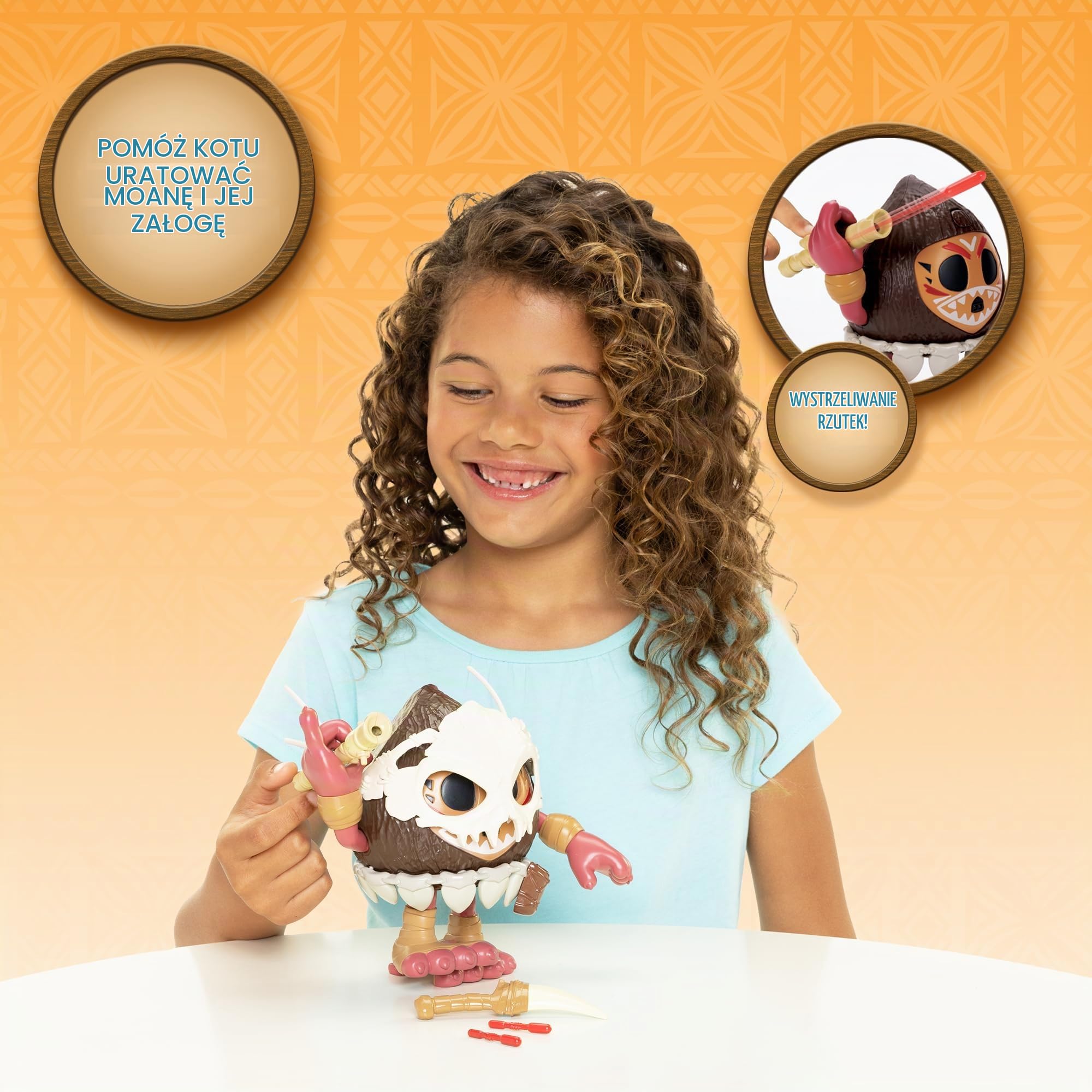 Moana 2 Kotu Walk and Talk zabawka od Jakks Pacific, oficjalny Disney, spacery jak film, efekty dźwiękowe, ogień gra w rzutki i zawiera sztylet do zabawy, zawiera baterie