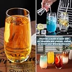 12 Verres à haute boule de cristal Pcs, 16 oz Verres à boire, Ensembles de verre de grande taille, Verres d'eau, Gobelets en verre Mojito, Verrerie à barres et Ensemble de verre à cocktail à boissons mixtes, Tumblers en verre Collins
