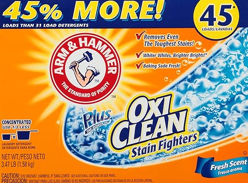 Miniatura 6 de Arm  Hammer Plus OxiClean Powder Detergente para ropa aroma fresco 45 cargas
