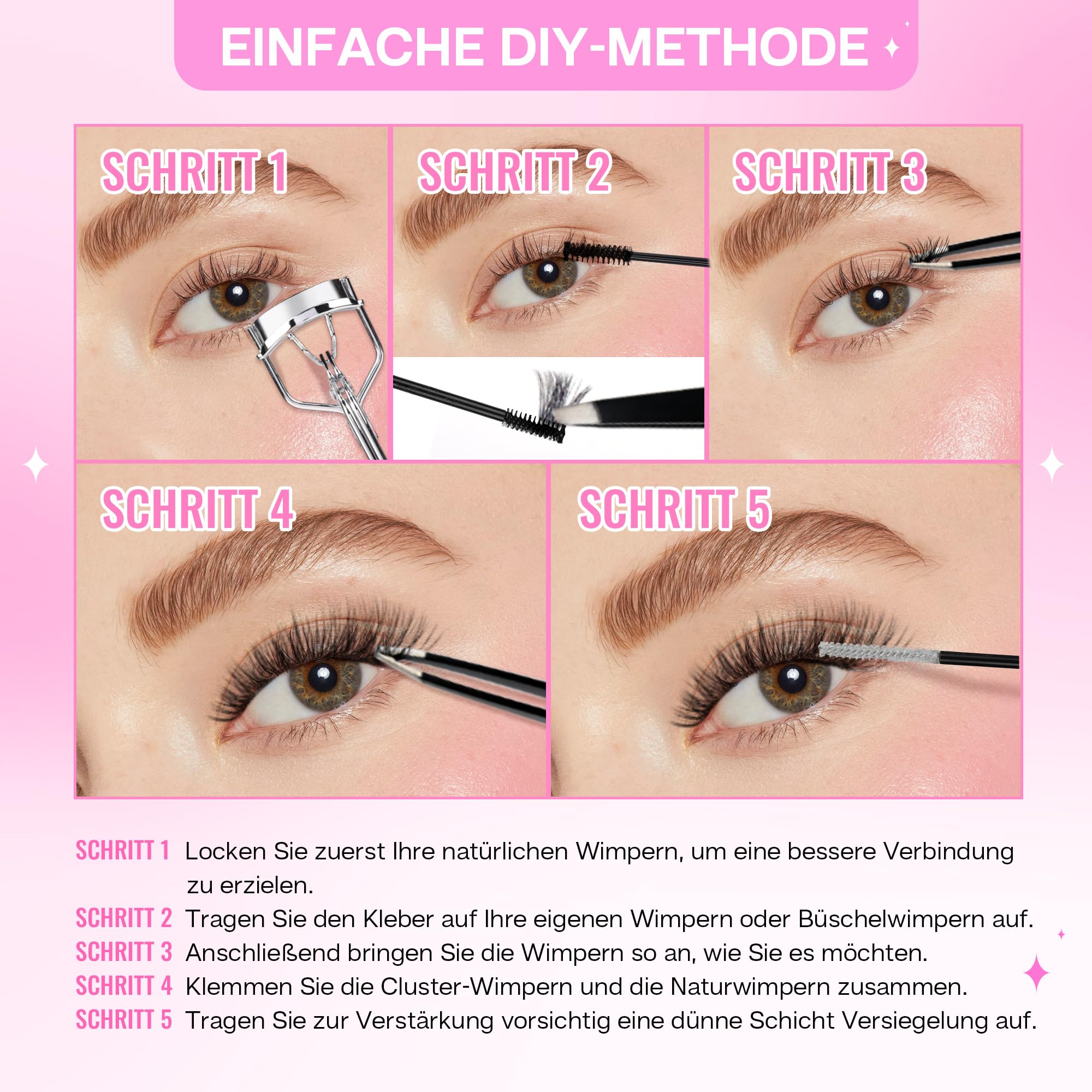 CALAILIS Rzęsy pojedyncze, 96 szt. DIY pojedyncze rzęsy do samodzielnego stosowania do przedłużania rzęs w domu, 10-16 mm D Curl Cluster Individual Lashes (HD10-MIX)