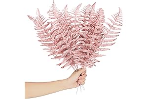 Artificial Tropical Leaf Rose Gold Christmas Glitter Garland