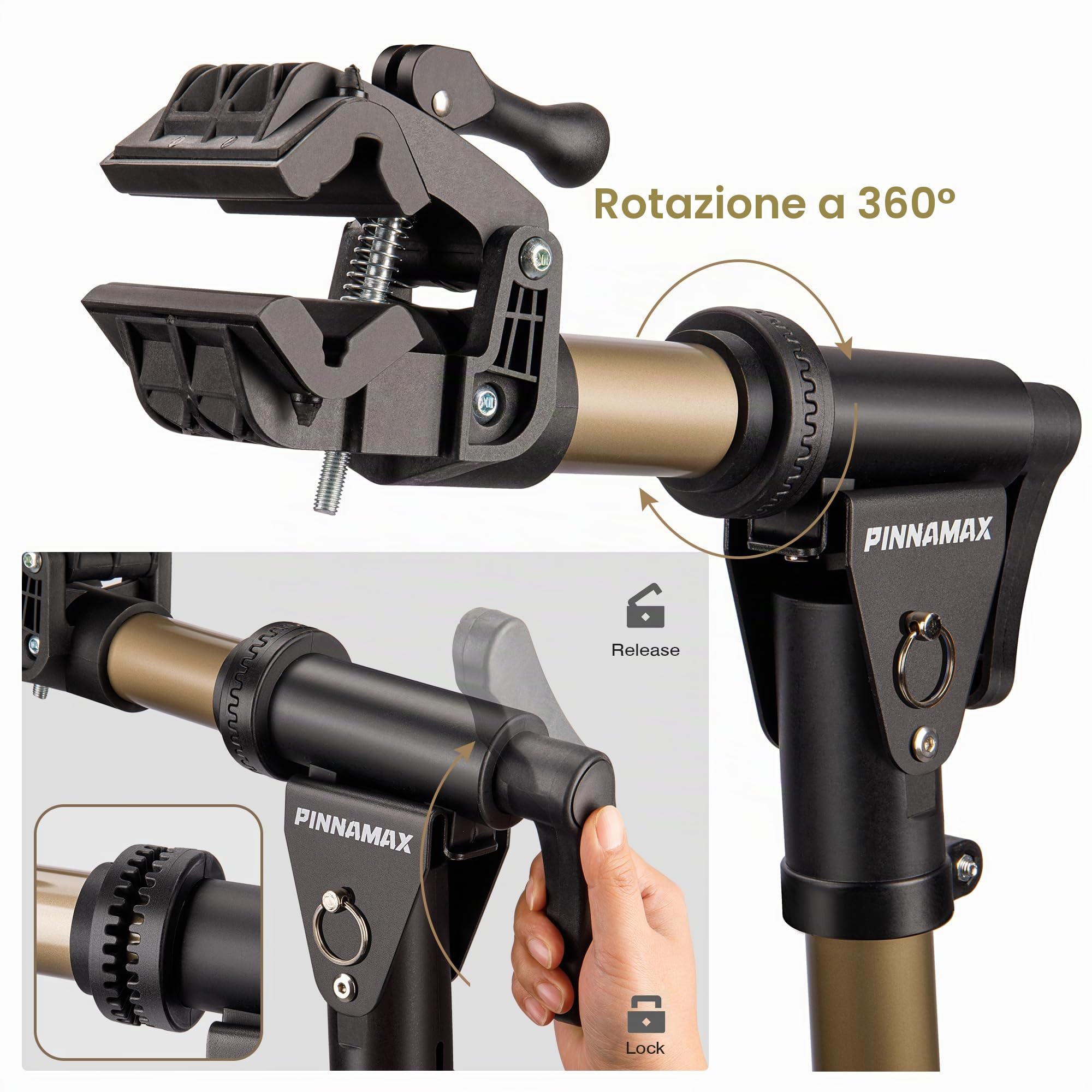 Cavalletto di riparazione per bicicletta, regolabile in altezza, girevole a 360°, portata fino a 40 kg, supporto pieghevole per riparazione bici elettrica MTB, bici da strada, bici elettriche