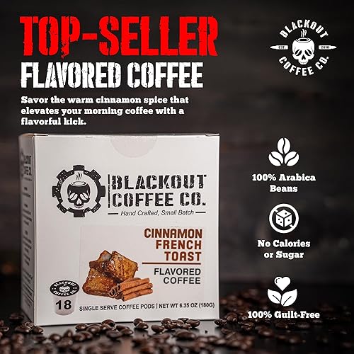 Miniatura 15 de Blackout Coffee - Café molido con sabor a canela y tostada francesa, tostado medio, sabor suave, indulgencia sin culpa, bolsa de 12 onzas recién