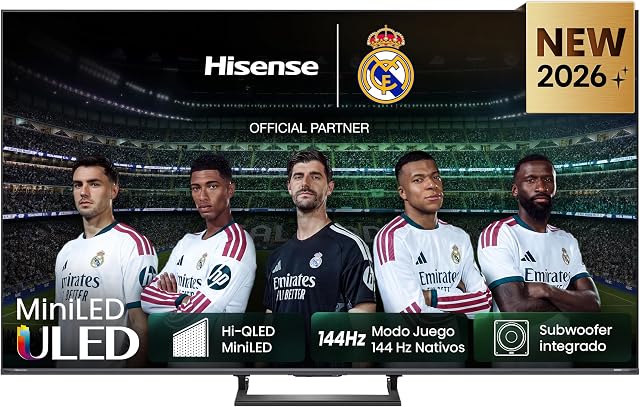 Hisense 65E8S - MiniLED Smart TV 65 Pulgadas, Hi-QLED MiniLED, Modo Juego 144 Hz Nativos, Subwoofer Integrado, Hi-View AI Engine, Total HDR Solution, Filmmaker Mode, Control por Manos Libres