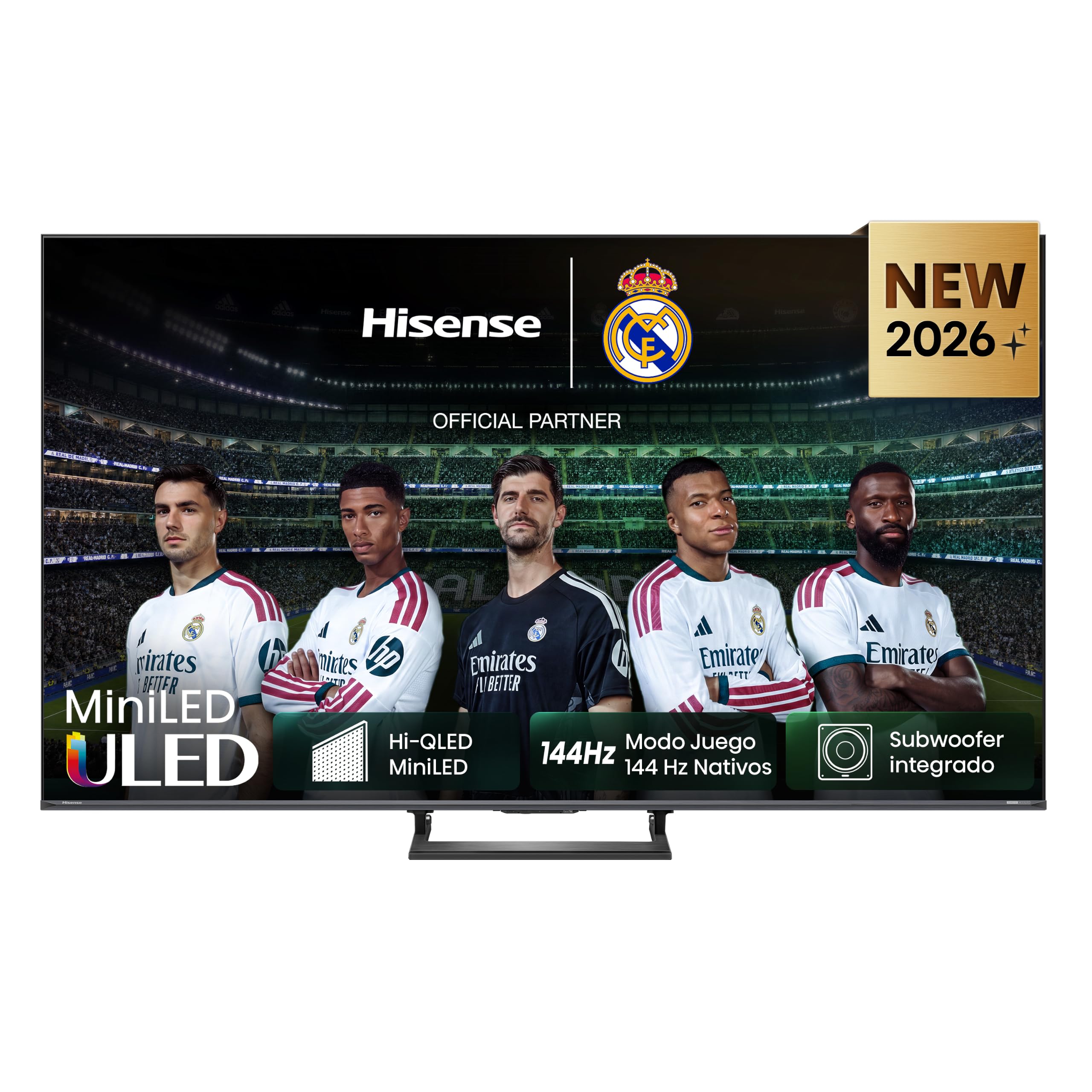 Hisense 65E8S – MiniLED Smart TV 65 Pulgadas, Hi-QLED MiniLED, Modo Juego 144 Hz Nativos, Subwoofer Integrado, Hi-View AI Engine, Total HDR Solution, Filmmaker Mode, Control por Manos Libres