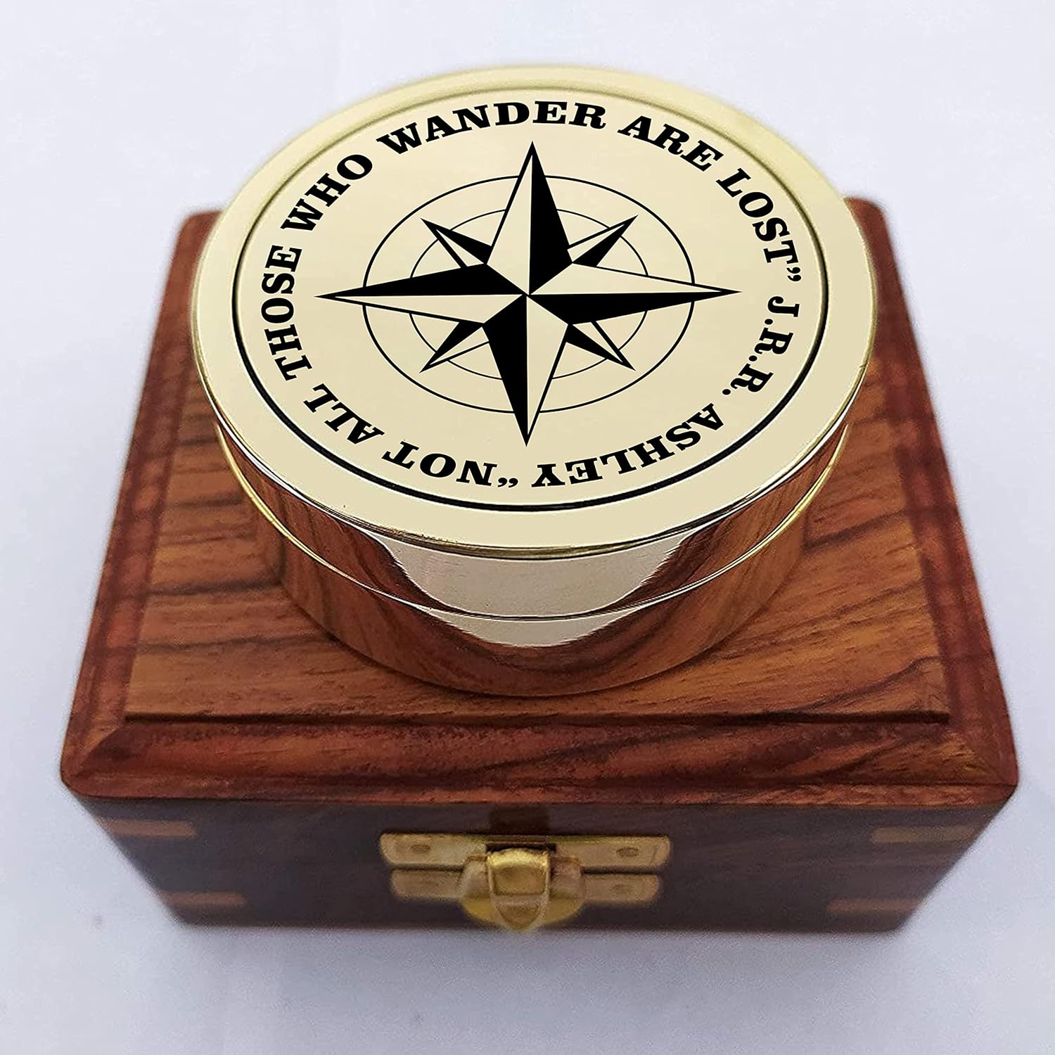 Love You Forever Engraved Sundial Compass – Personalized Wooden Box Gift for Mom | Inspirational Birthday & Mother’s Day Keepsake from Son or Daughter