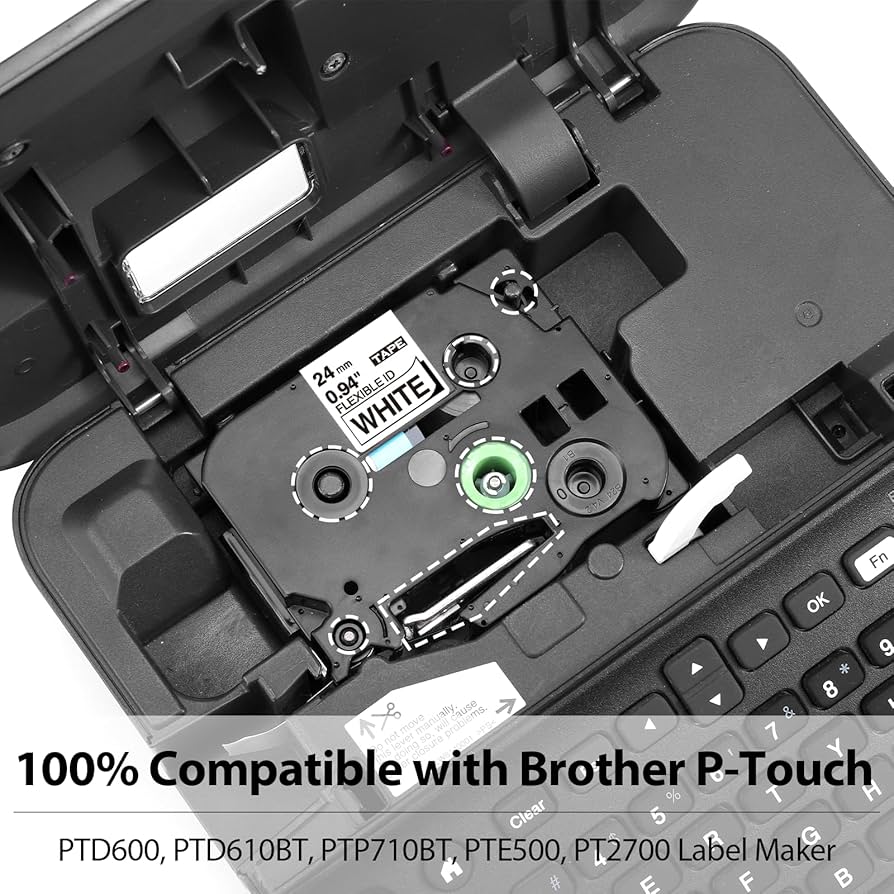 ビデオテープ Brother P-touch Flexible ID Laminated Label Tape, 1