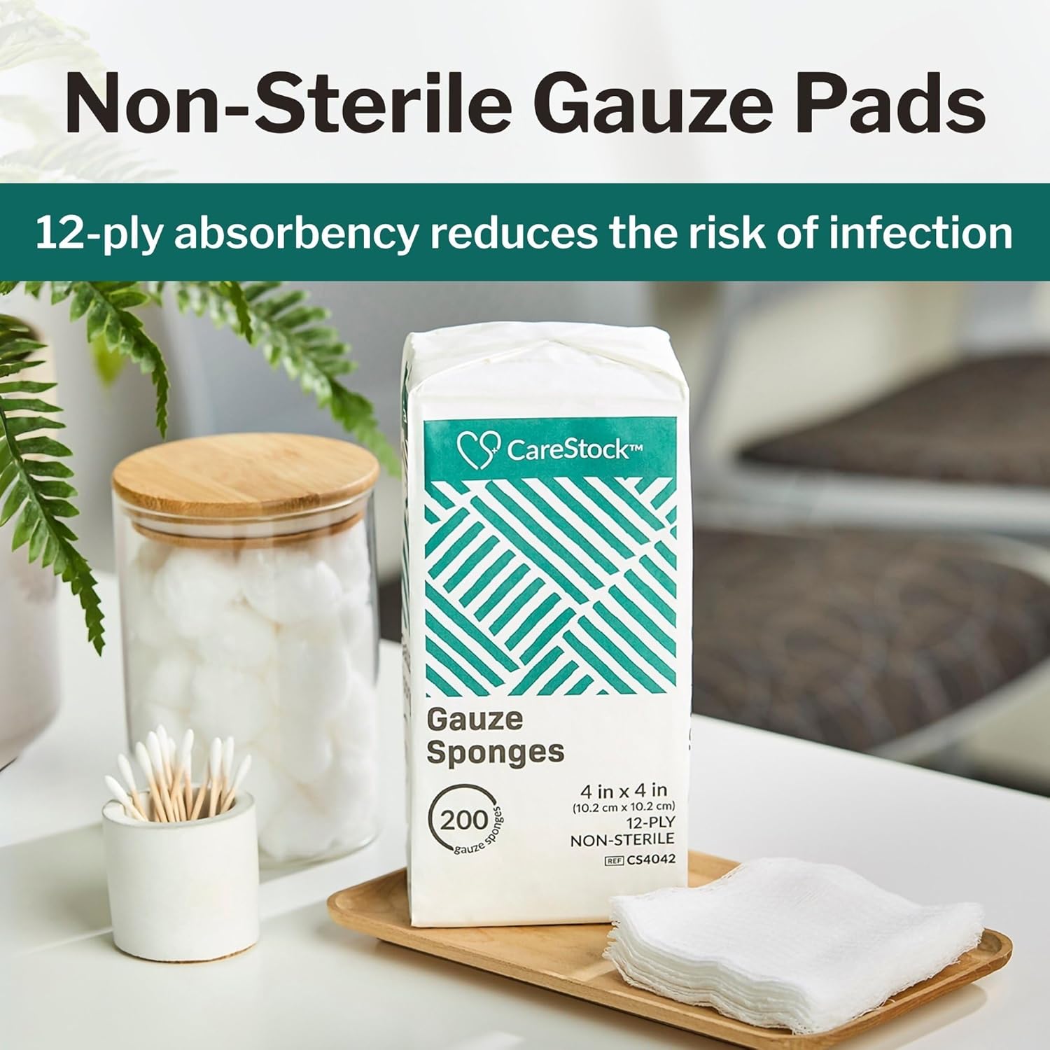 CareStock Gauze Pads 4x4 [2000 Count] – 12-Ply Woven Gauze Sponges, Non-Sterile, Soft, Lint-Free, Highly Absorbent Medical Grade Cotton for Wound Care, First Aid & Medical Use