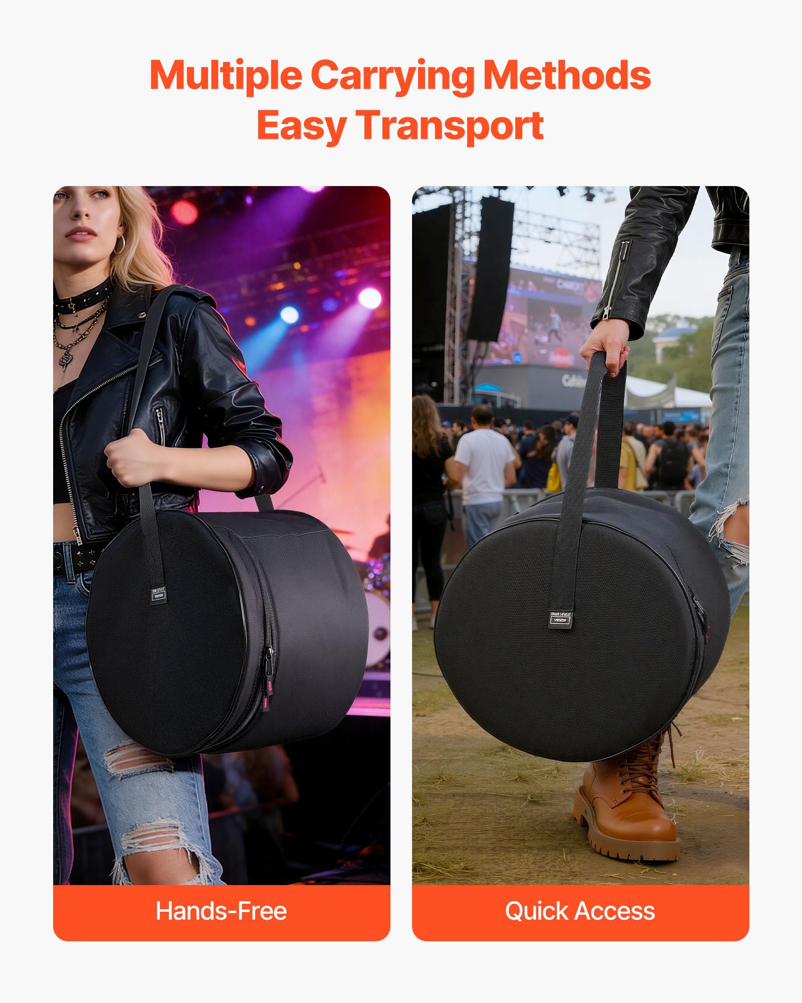 VEVOR Set di Borsa Porta DJ con Divisori Regolabili 5 Pezzi, Borse Imbottite per Batteria, Imbottitura Spessa, Custodie Protettive Leggere, Custodie da Viaggio per Accessori per Batteria
