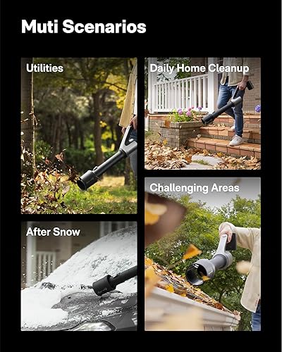 Miniatura 3 de HOTO Soplador de hojas inalámbrico, máximo 720 CFM 120 MPH, soplador de hojas eléctrico ligero con batería, carga rápida USB-C, mini soplador de