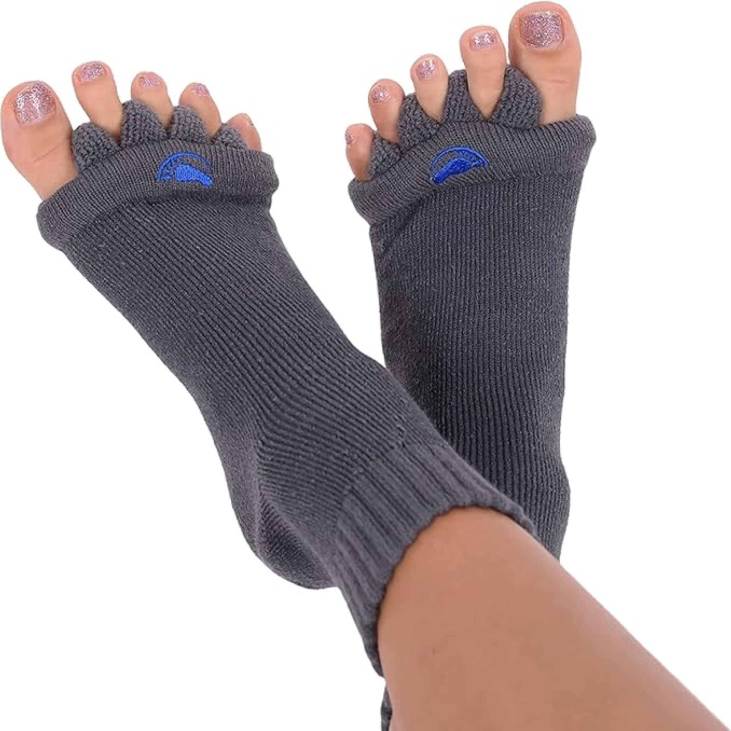 Purastep Cotton Foot Alignment Socks 5 Toe Separator -Easing Bunion, Plantar Fasciitis, Hammer Toes, and Pain Relief | - Free Size