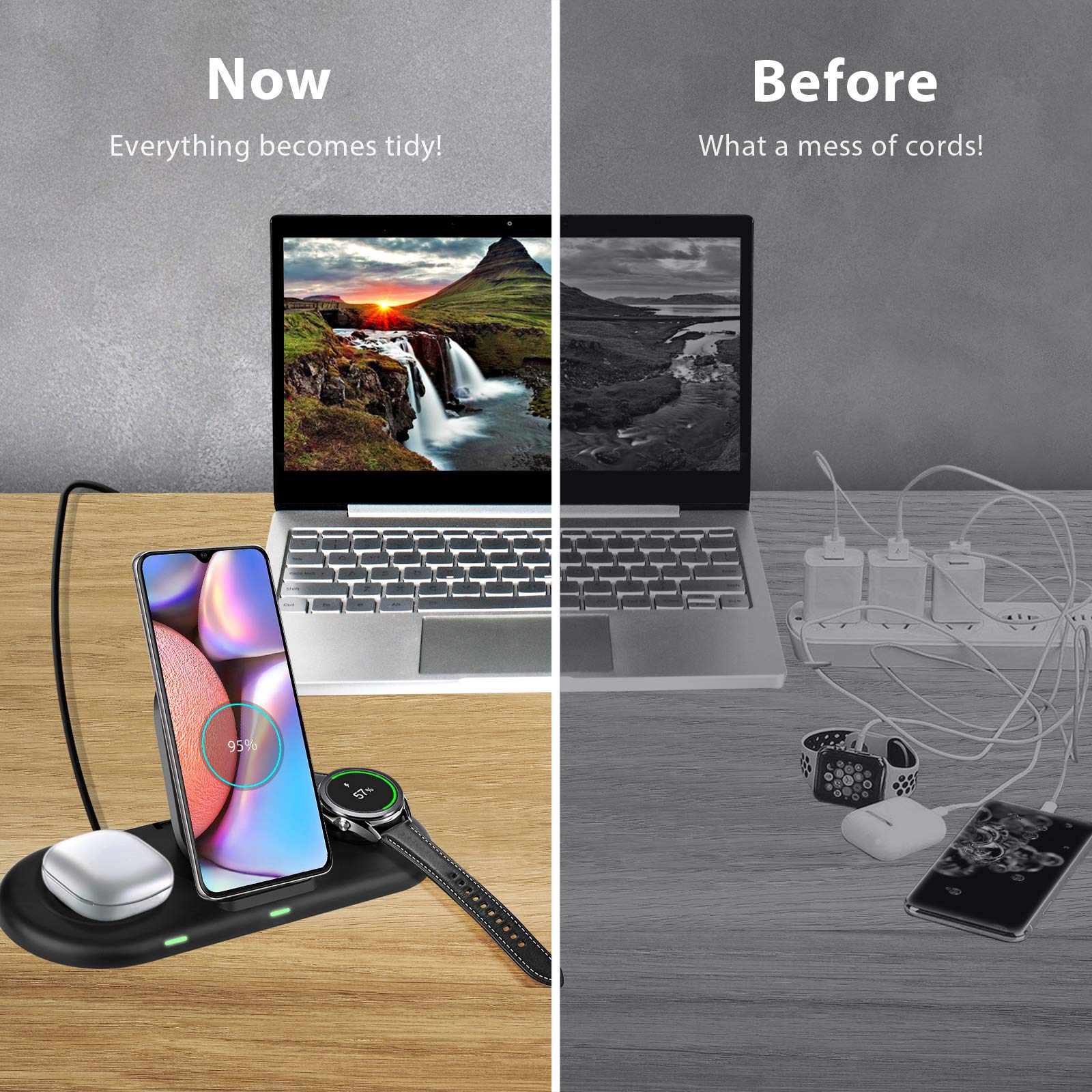 Buy Wireless Charging Station 3 in 1, Fast Wireless Charger for Samsung