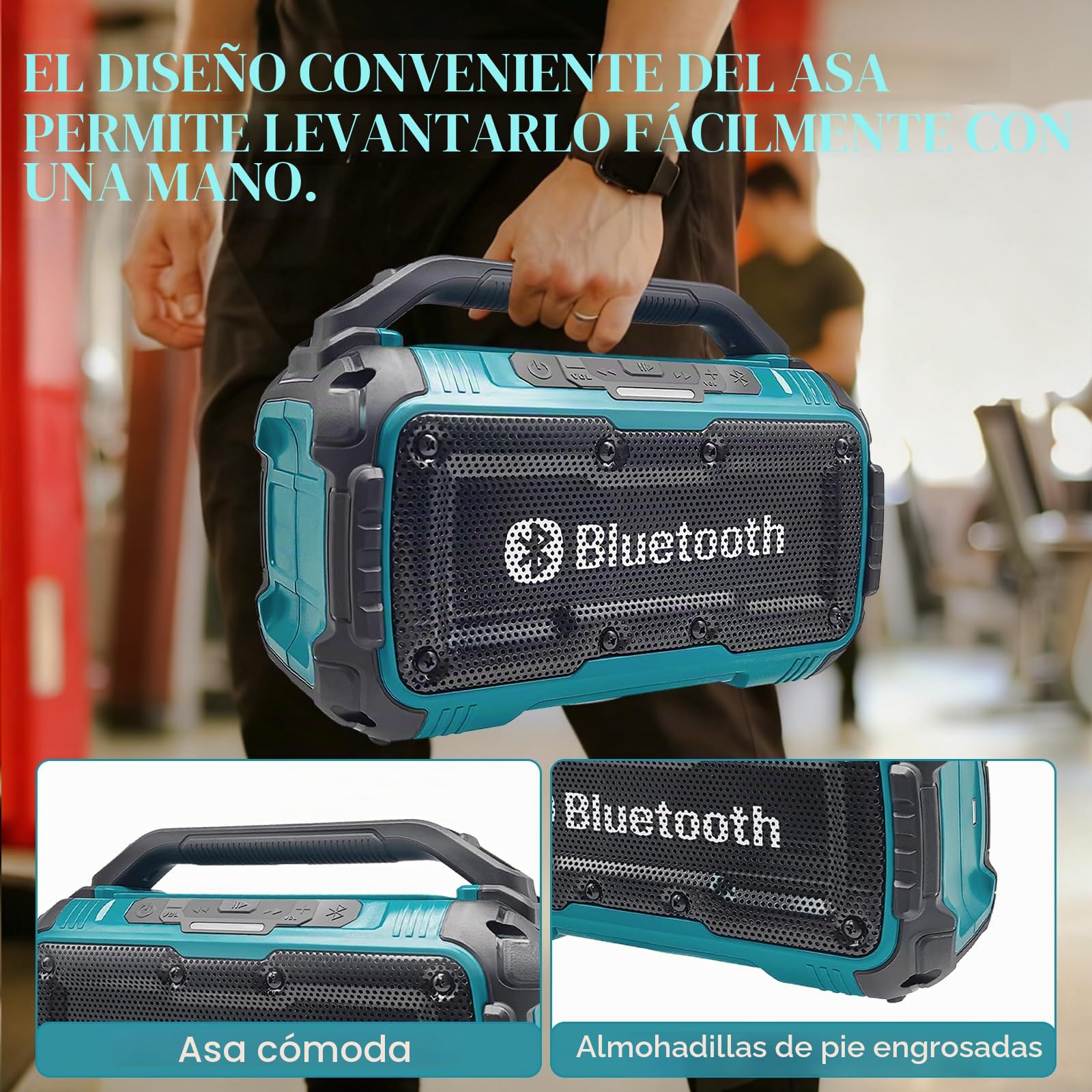 Paquete de 2 altavoces inalámbricos para baterías Makita de 18 V, Bluetooth, con altavoces dobles, panel de control intuitivo, para el hogar y fiestas (batería de 3000 mAh)