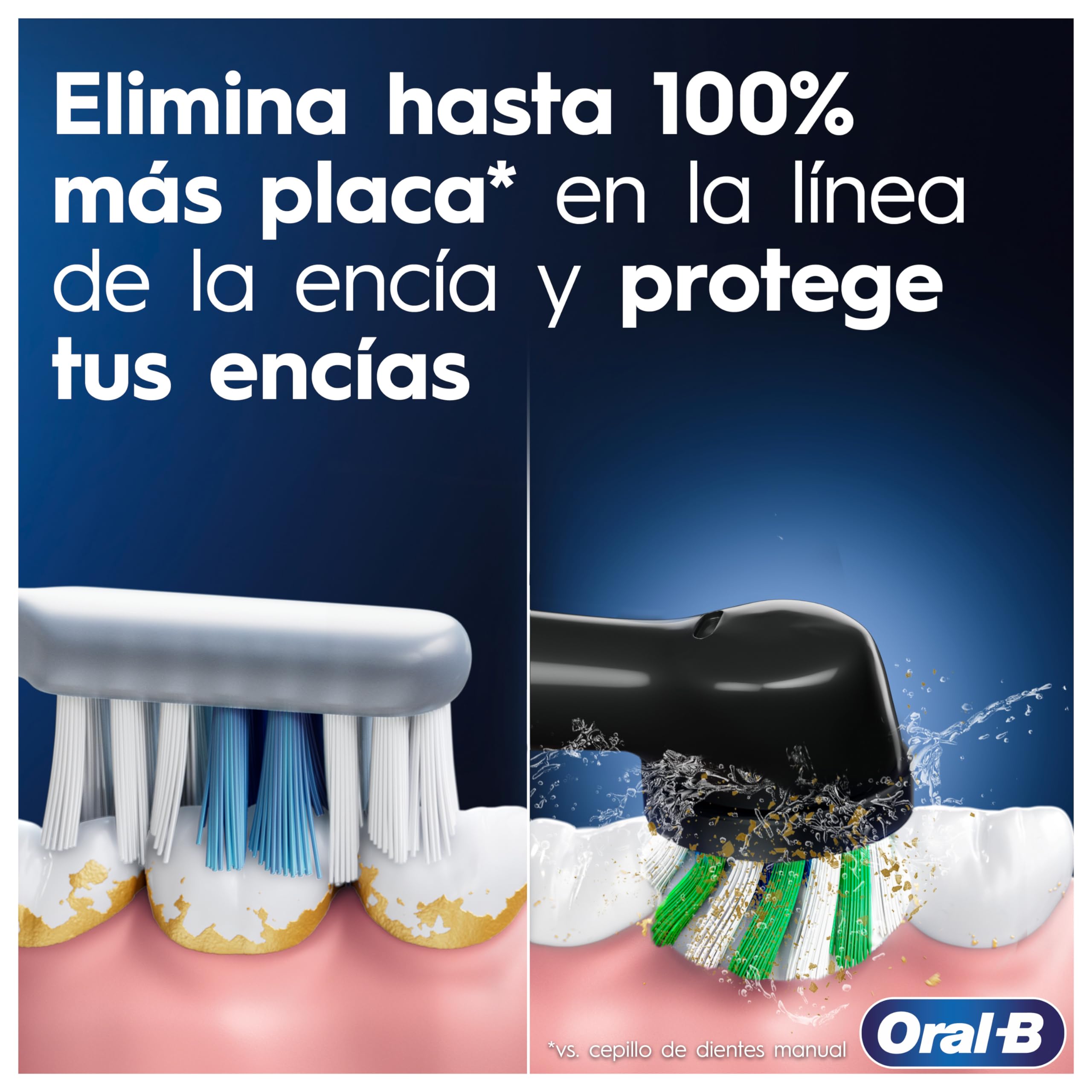 Oral-B Pro Series 1 Cepillos de Dientes Eléctricos con Mango Recargable + 1 Base, Diseñado Por Braun, Regalos Originales para Mujer y Hombre - Azul Y Negro