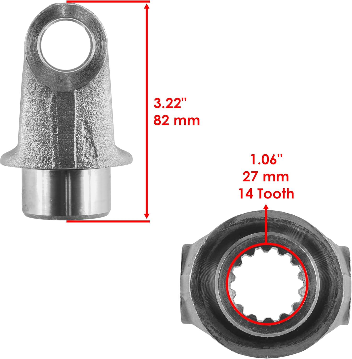 Caltric Middle Drive Propeller Shaft Yoke Compatible with Yamaha 1D9-17556-10-00 1D9175561000