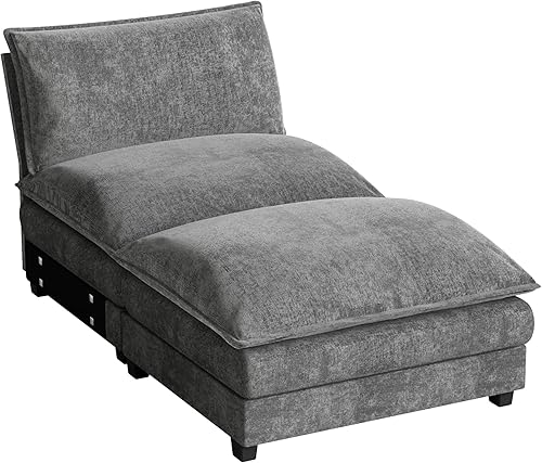 Vista 17 de Homall Sofá Seccional Modular de 119", Sofá en Forma de L con Otomana Reversible, Combinación DIY Chenille Sofá Nube Profundo de 3 Asientos